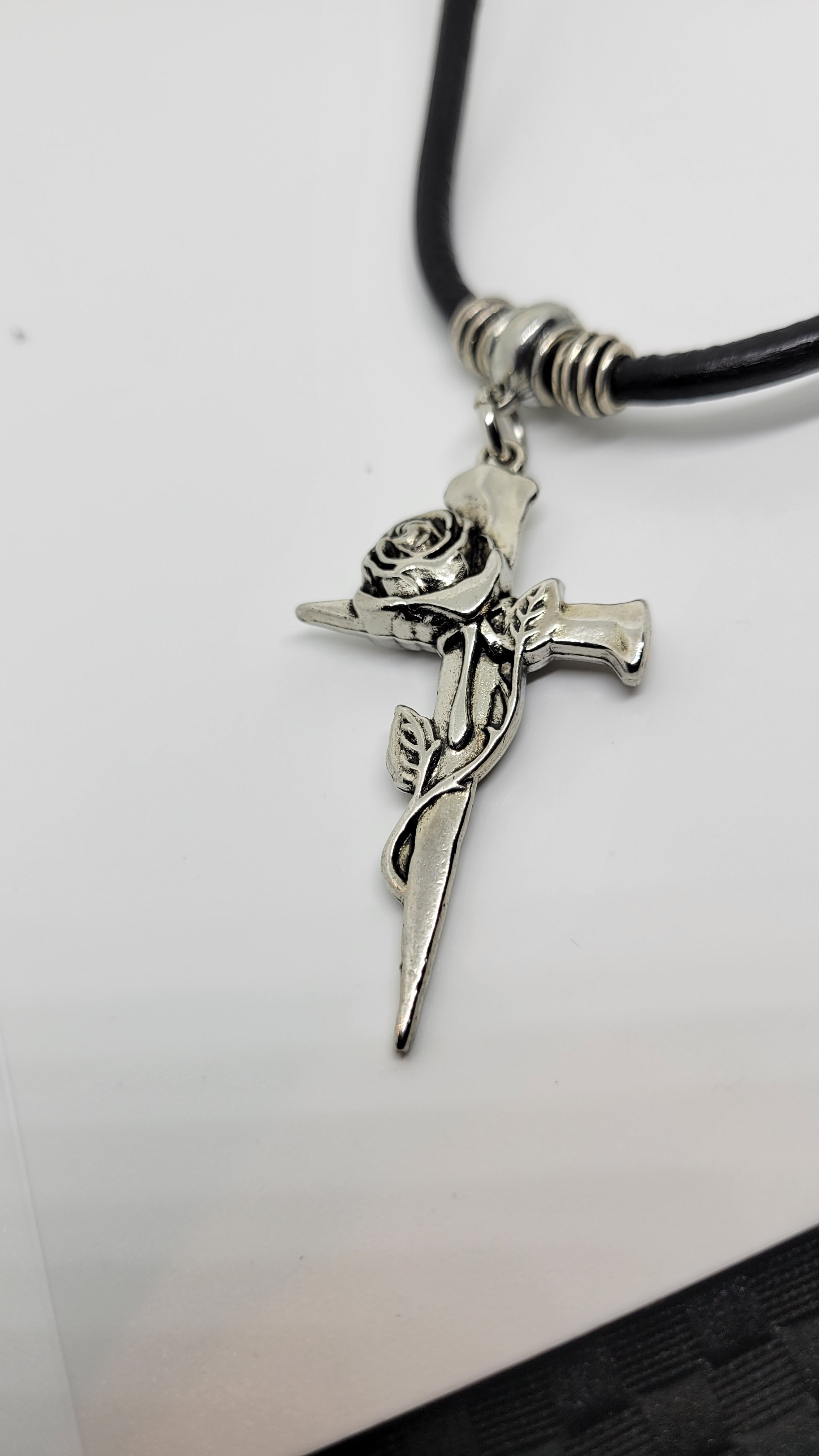 ROSE & NAIL TATTOO PENDANT