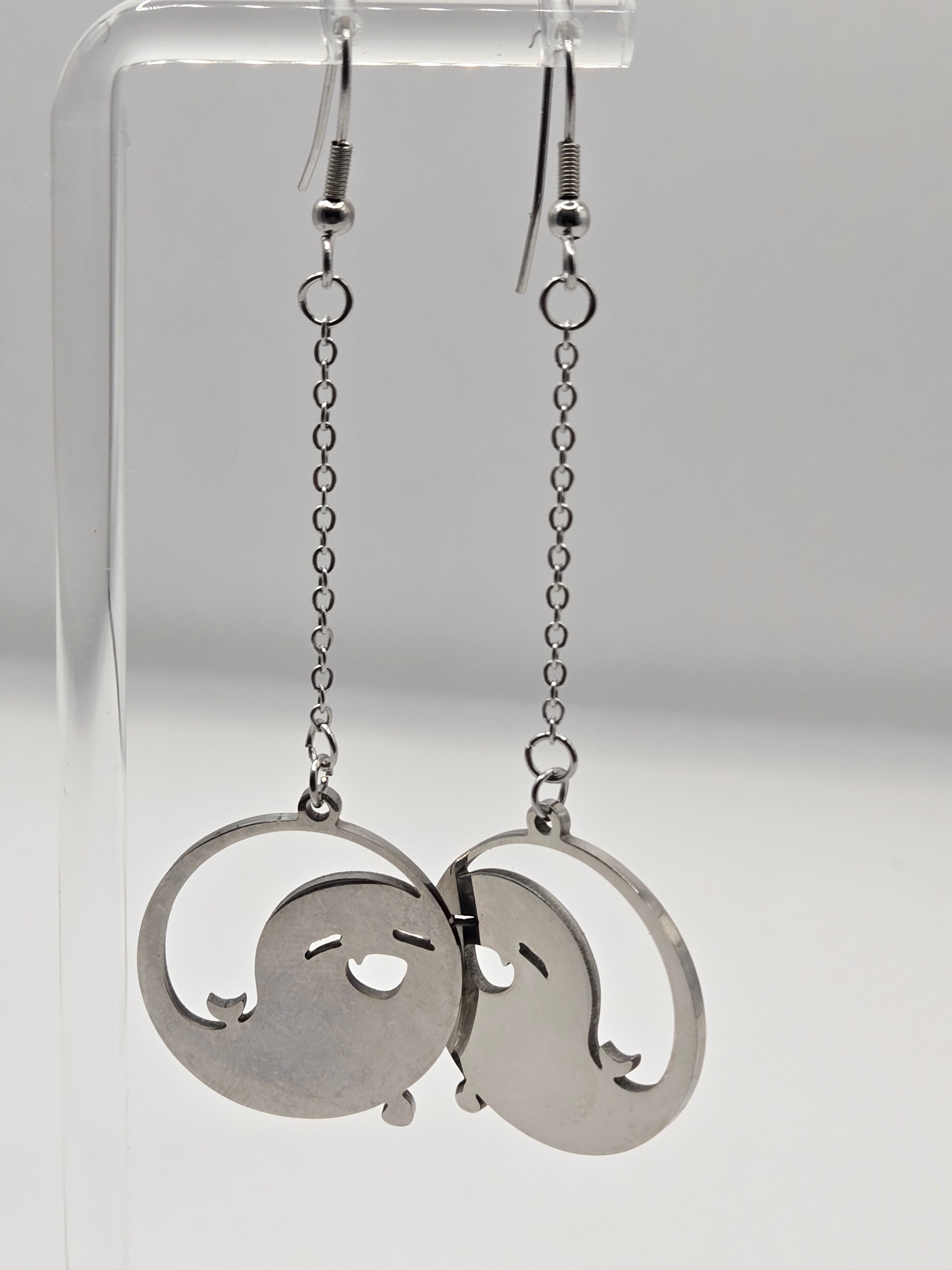 GHOST LONG DANGLE EARRINGS