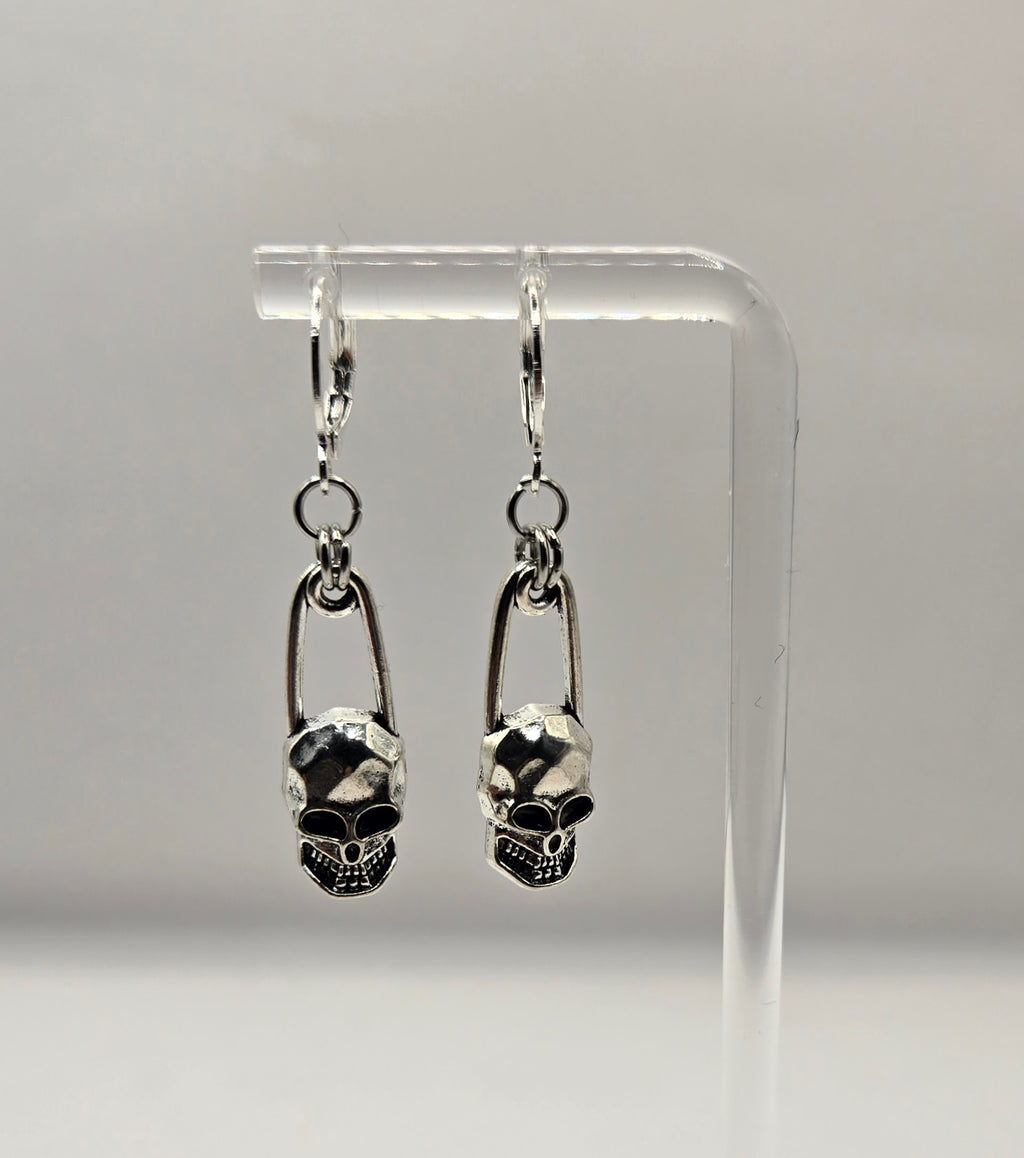 MR BONES SAFETY PIN DANGLES