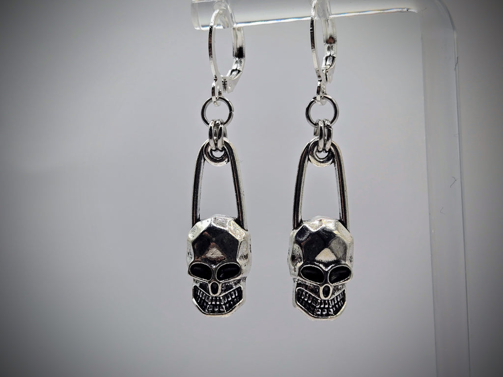 MR BONES SAFETY PIN DANGLES