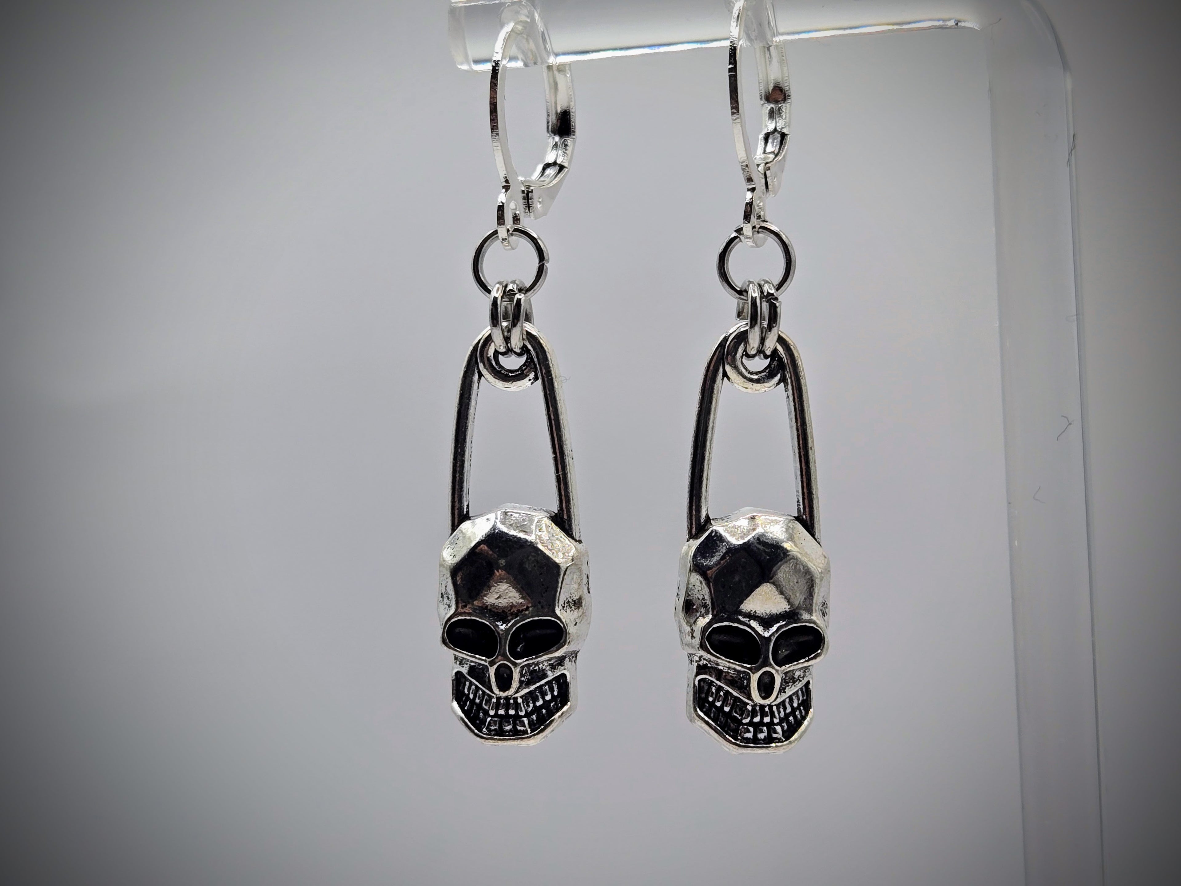 MR BONES SAFETY PIN DANGLES