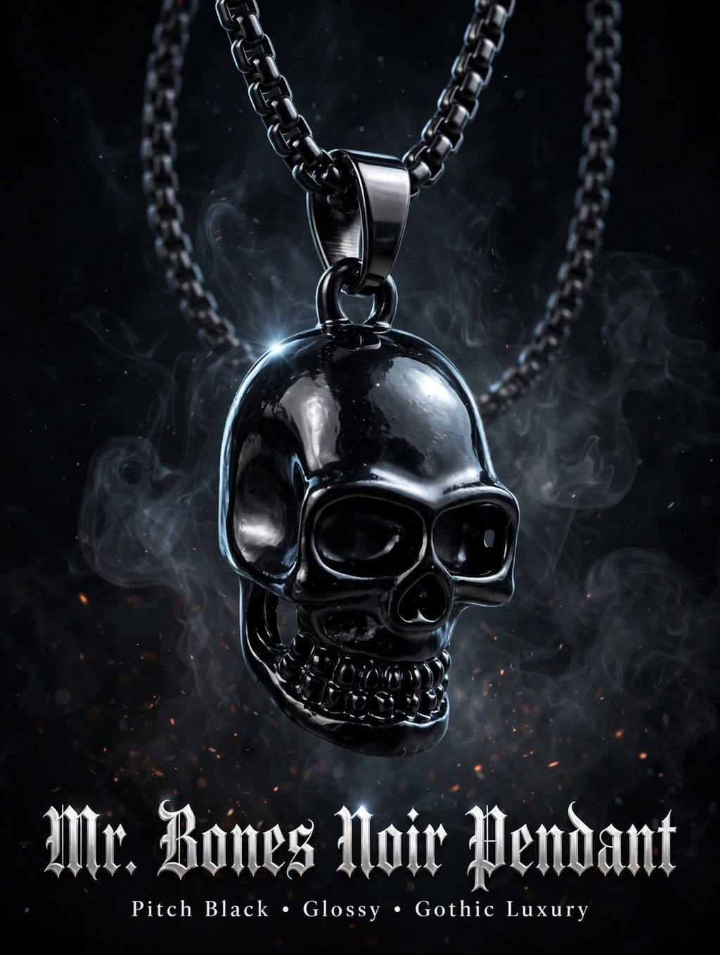 MR BONES BONE NOIR PENDANT