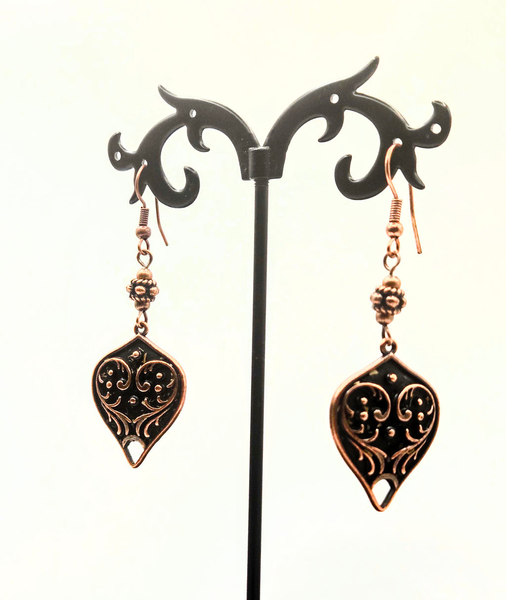 COPPER HEART EARRINGS