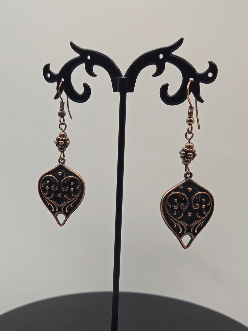 COPPER HEART EARRINGS