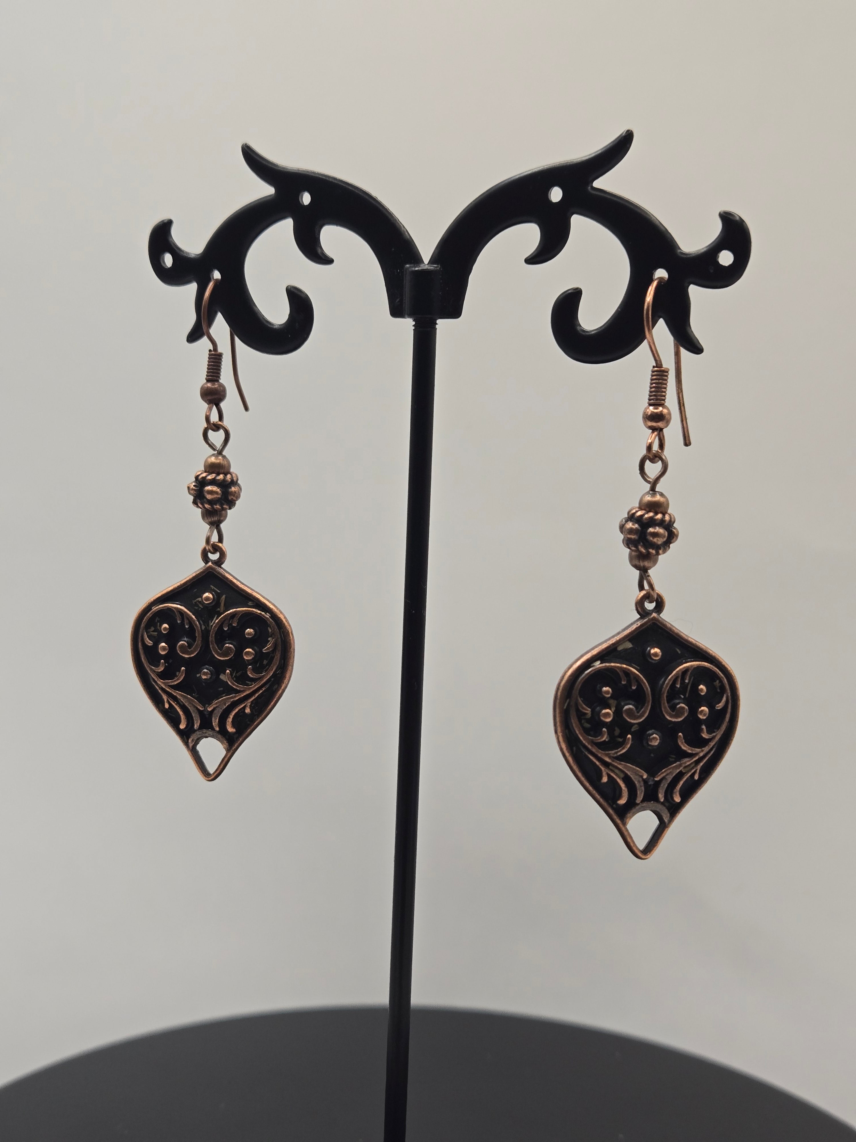 COPPER HEART EARRINGS