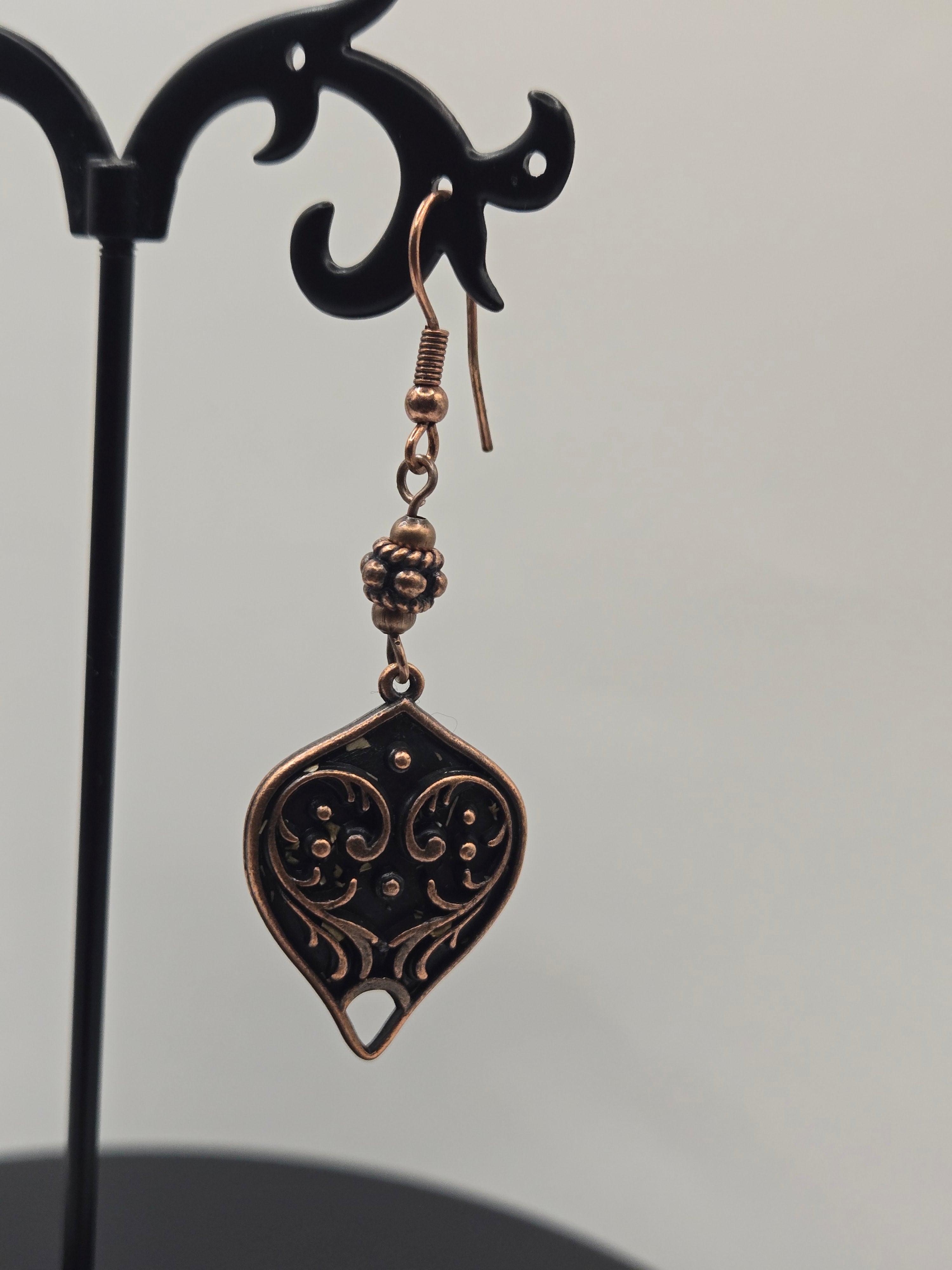 COPPER HEART EARRINGS