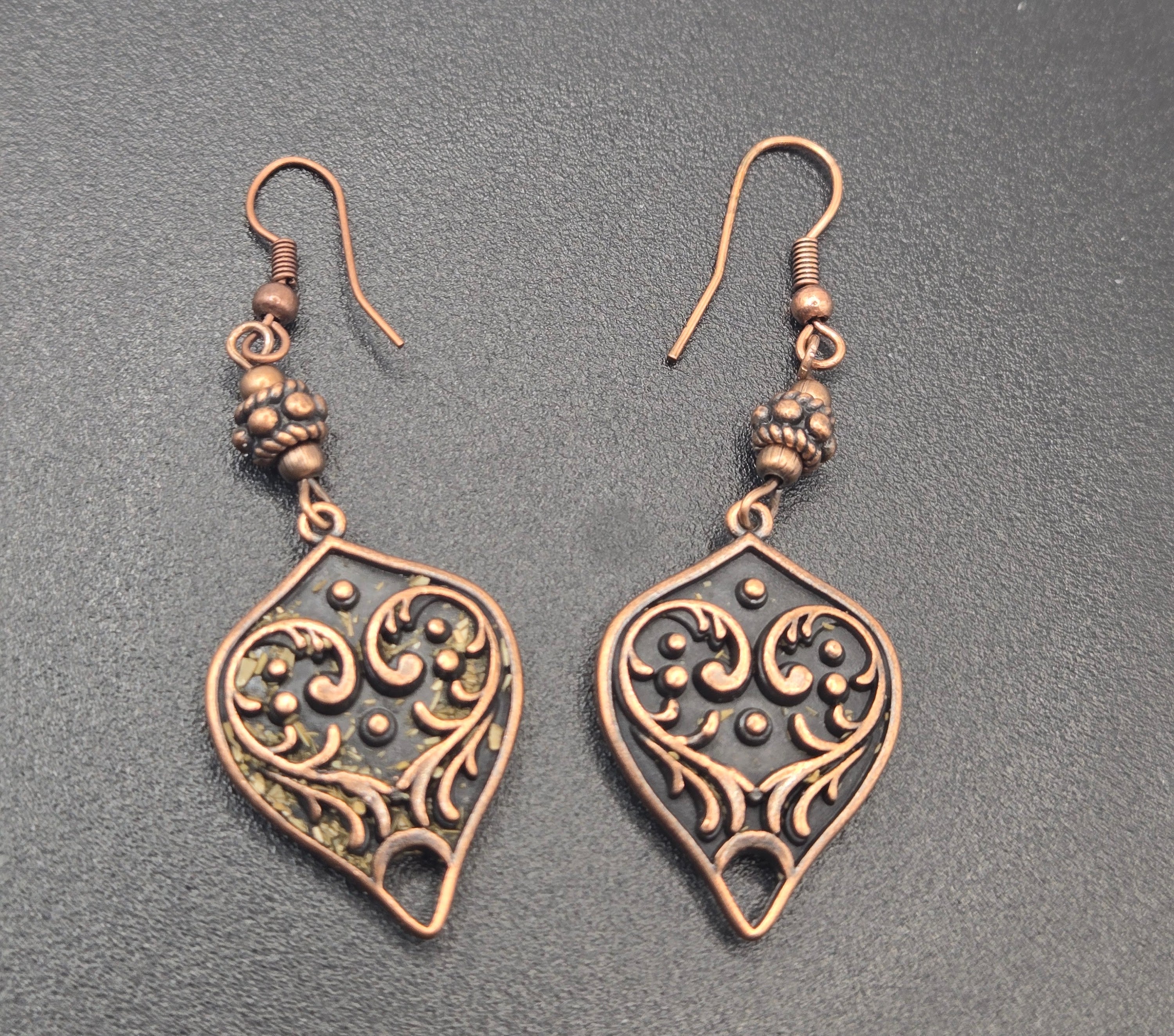 COPPER HEART EARRINGS