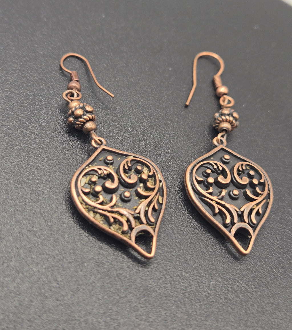 COPPER HEART EARRINGS