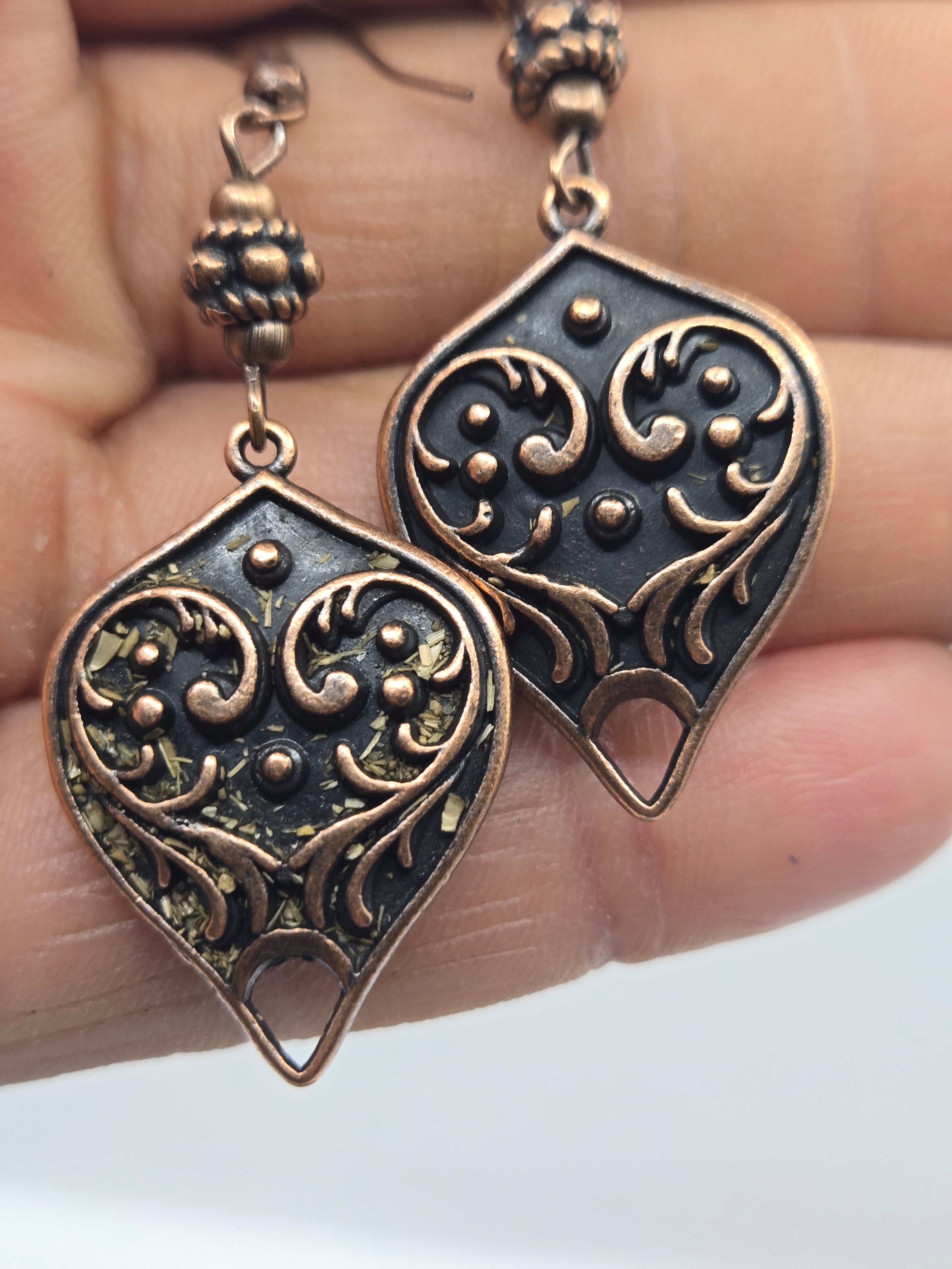 COPPER HEART EARRINGS