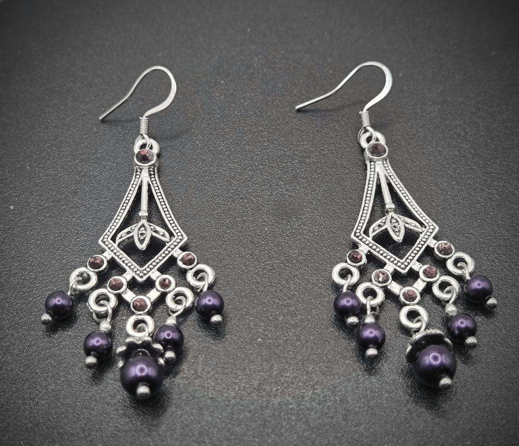 PURPLE CHANDELIER EARRINGS