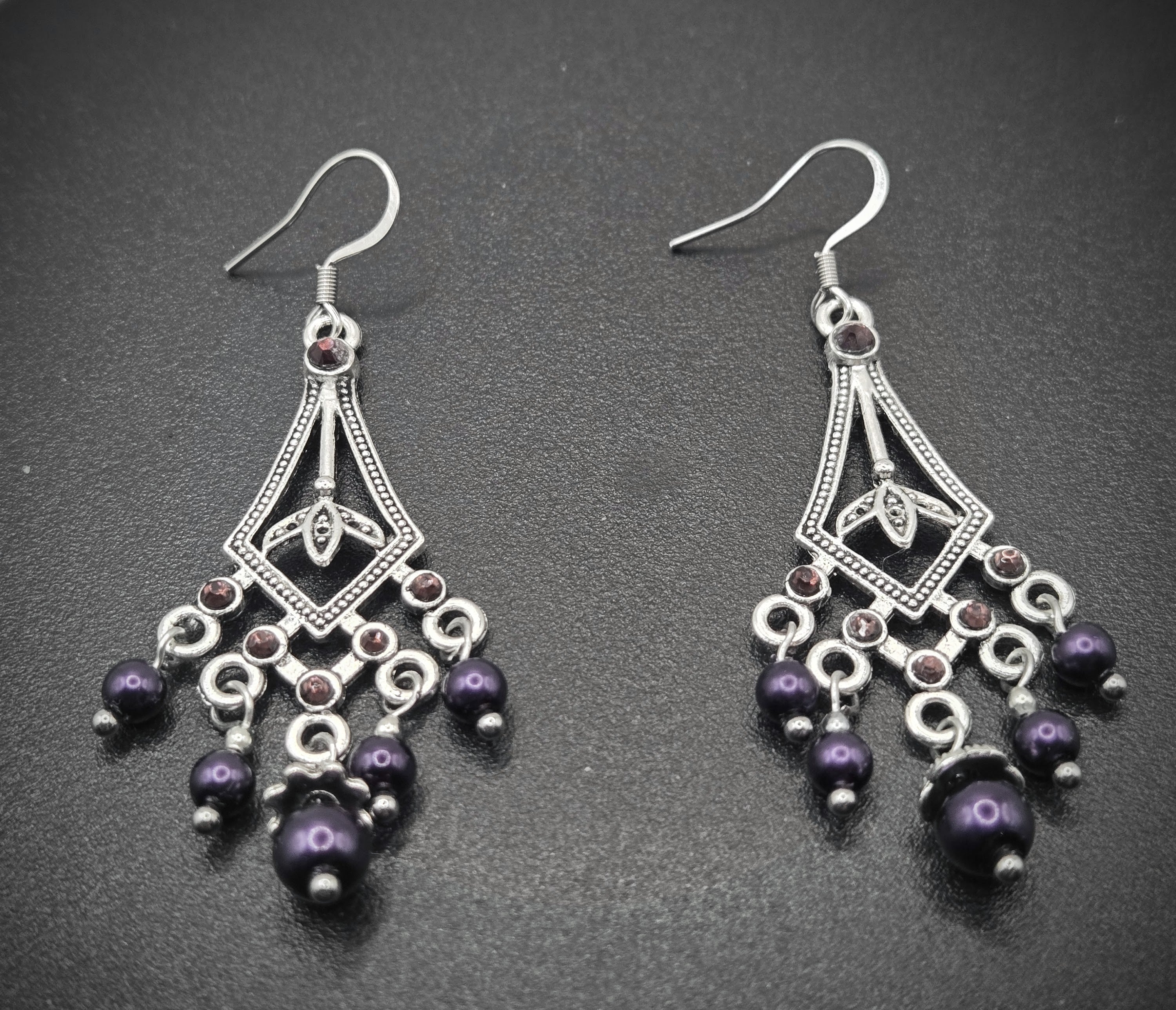 PURPLE CHANDELIER EARRINGS