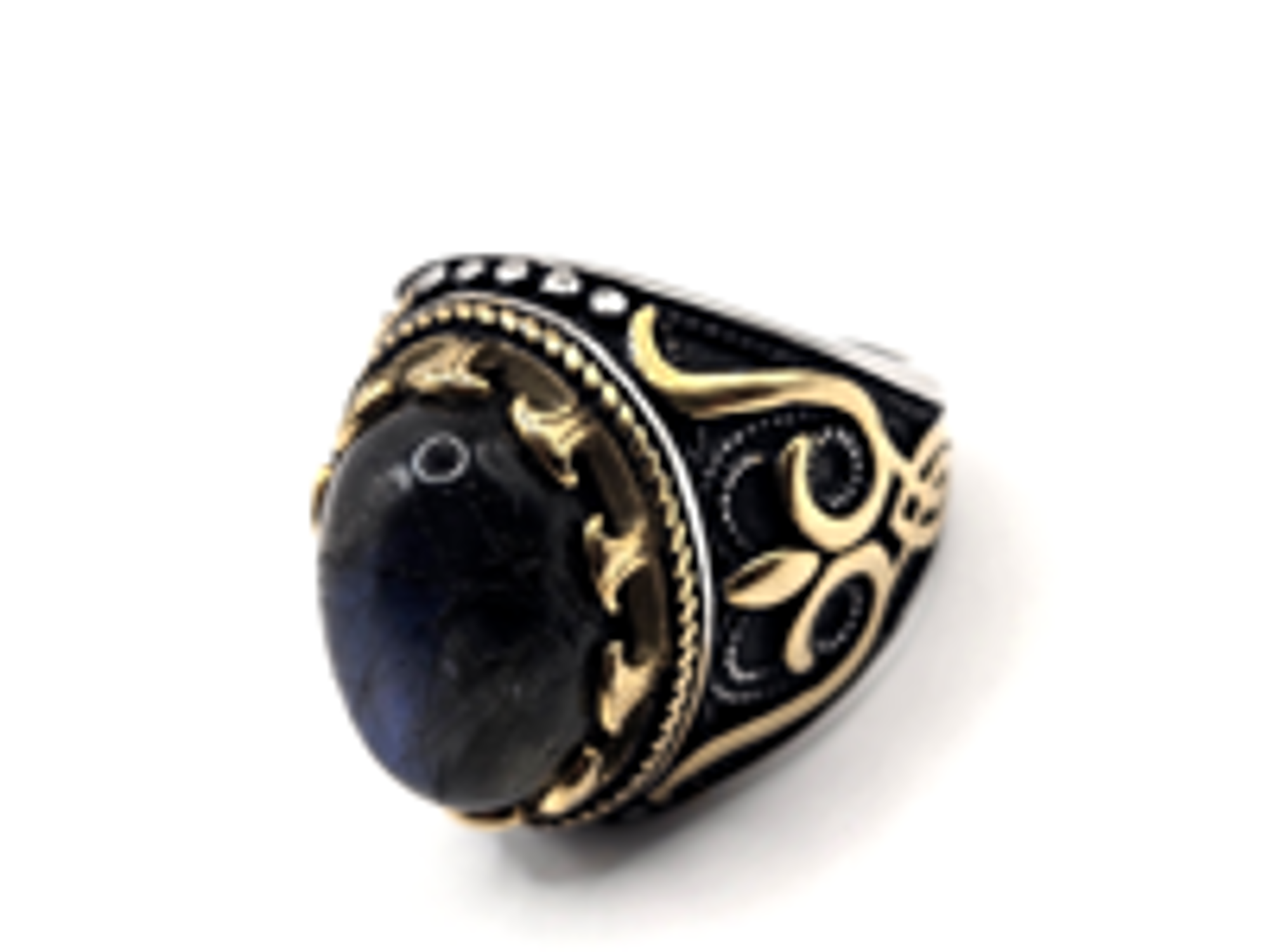 GOLDEN LABRADORITE SIGNET RING