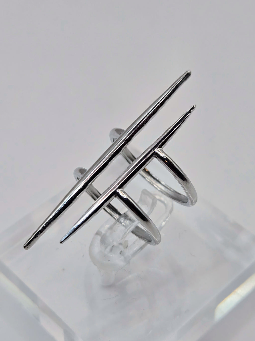 DOUBLE SPIKE RING - ONE SIZE