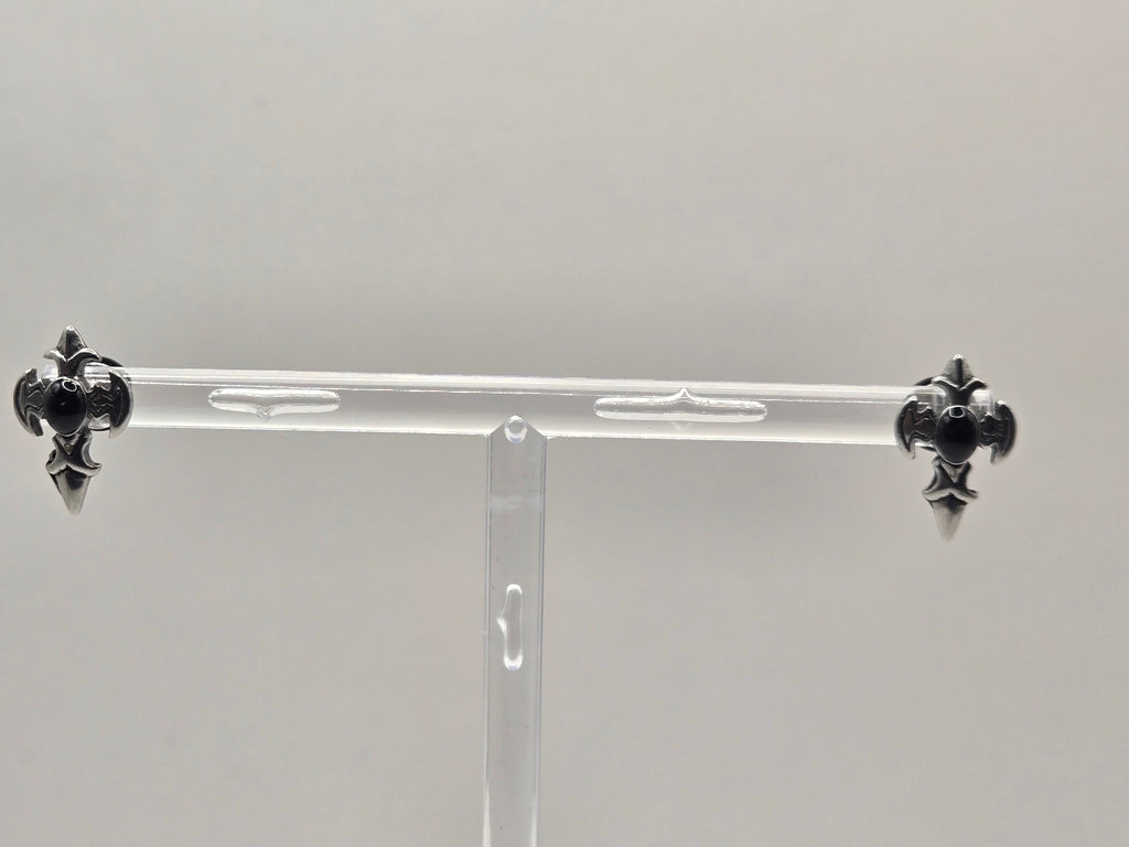SPIKED CROSS STUD EARRINGS