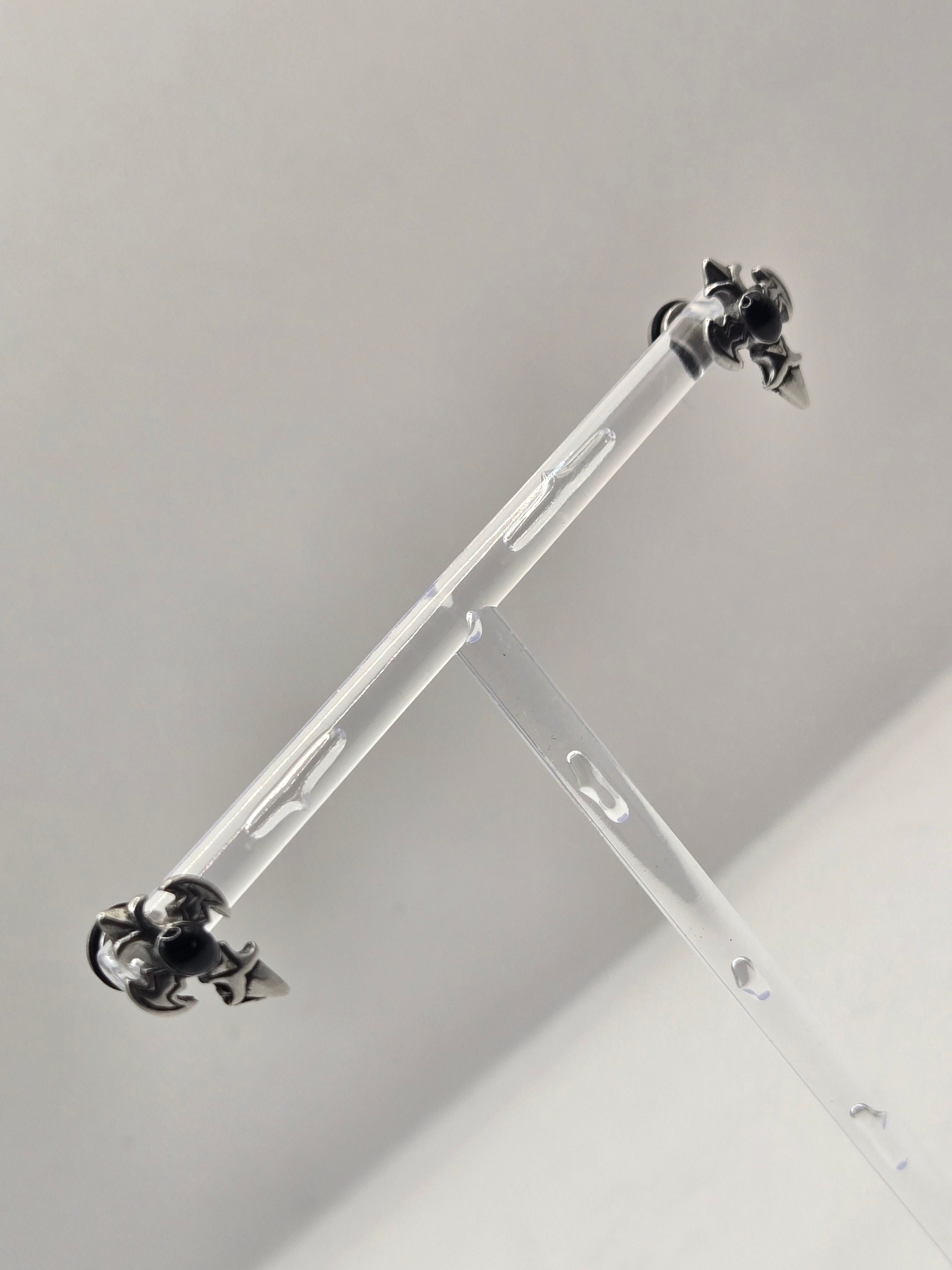 SPIKED CROSS STUD EARRINGS