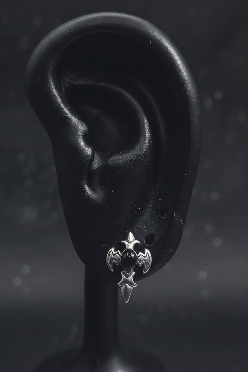 SPIKED CROSS STUD EARRINGS
