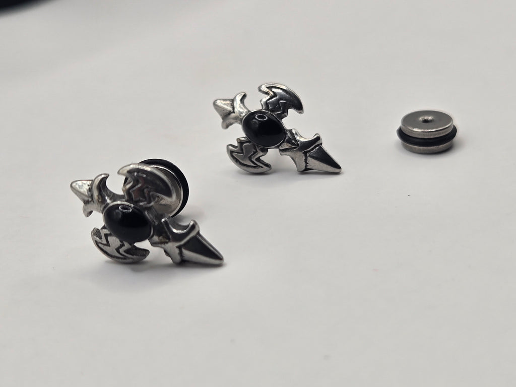 SPIKED CROSS STUD EARRINGS