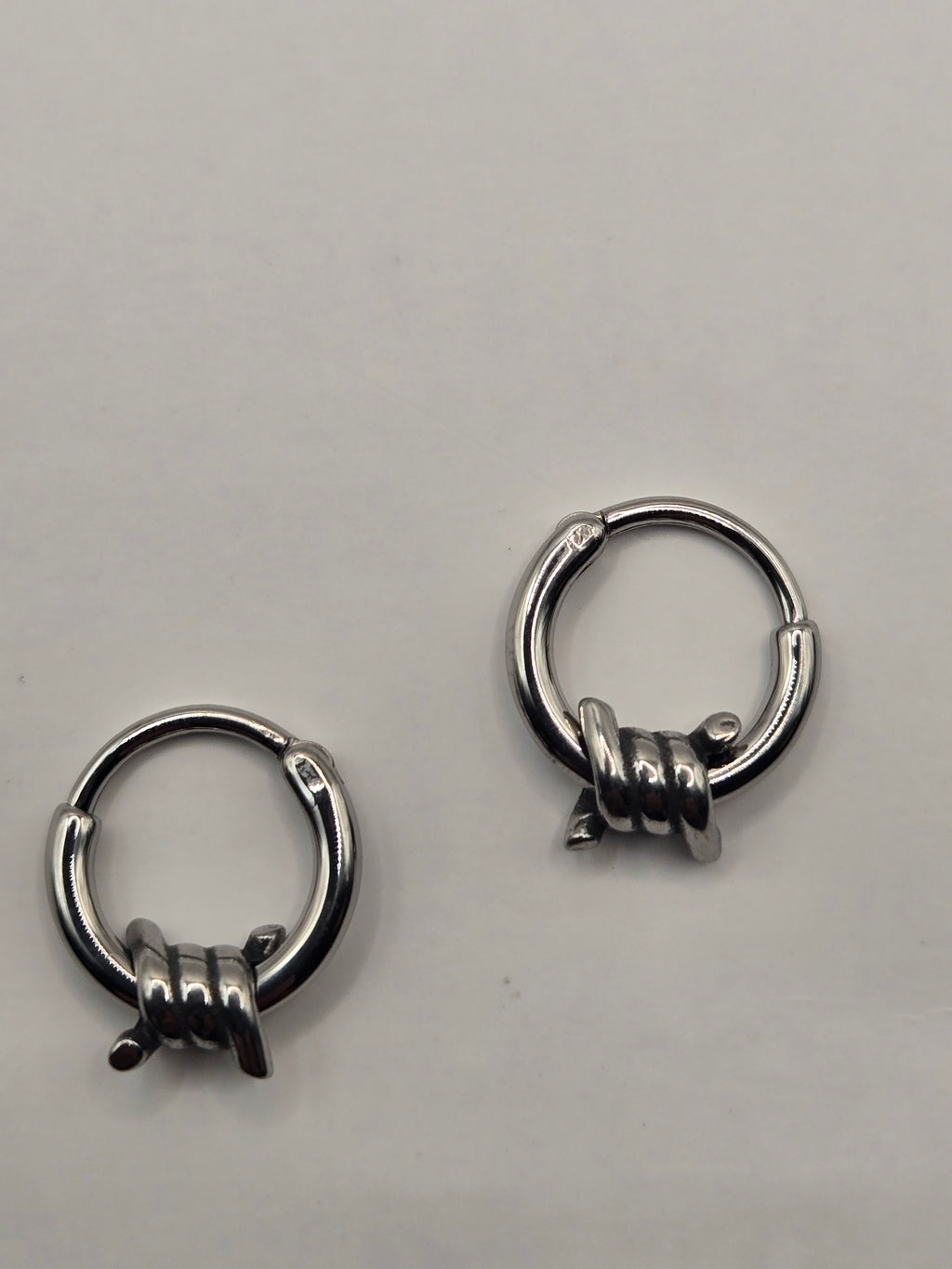 BARB WIRE HUGGIE EARRINGS