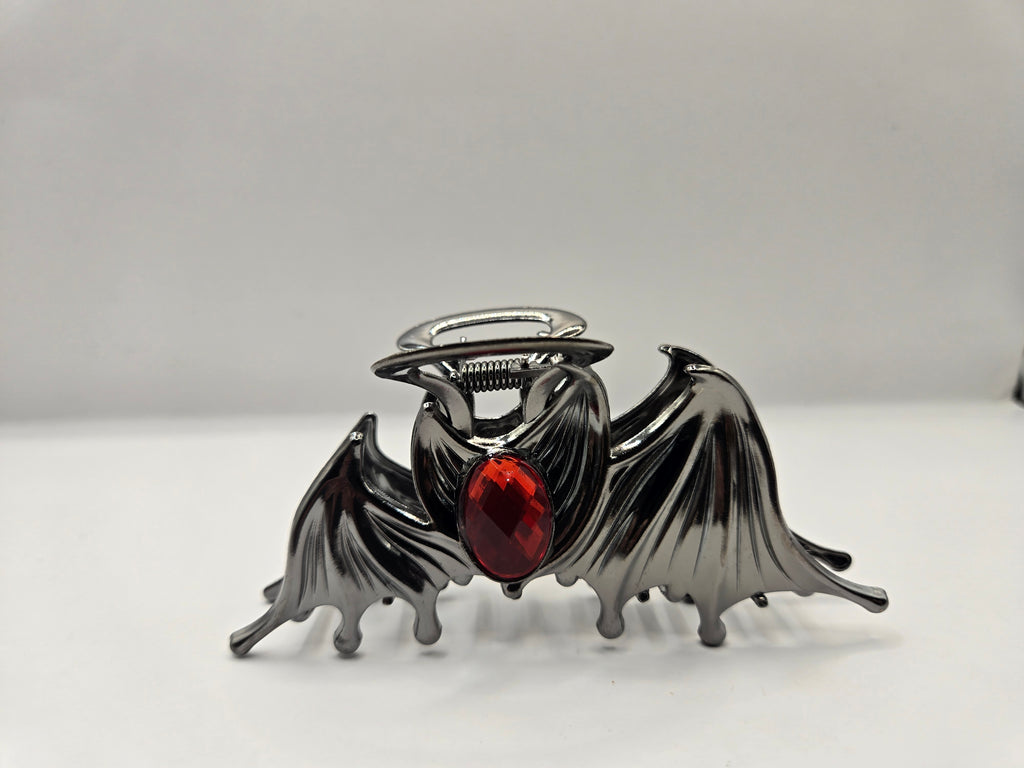 BAT WING RED BLING HAIR GRIP