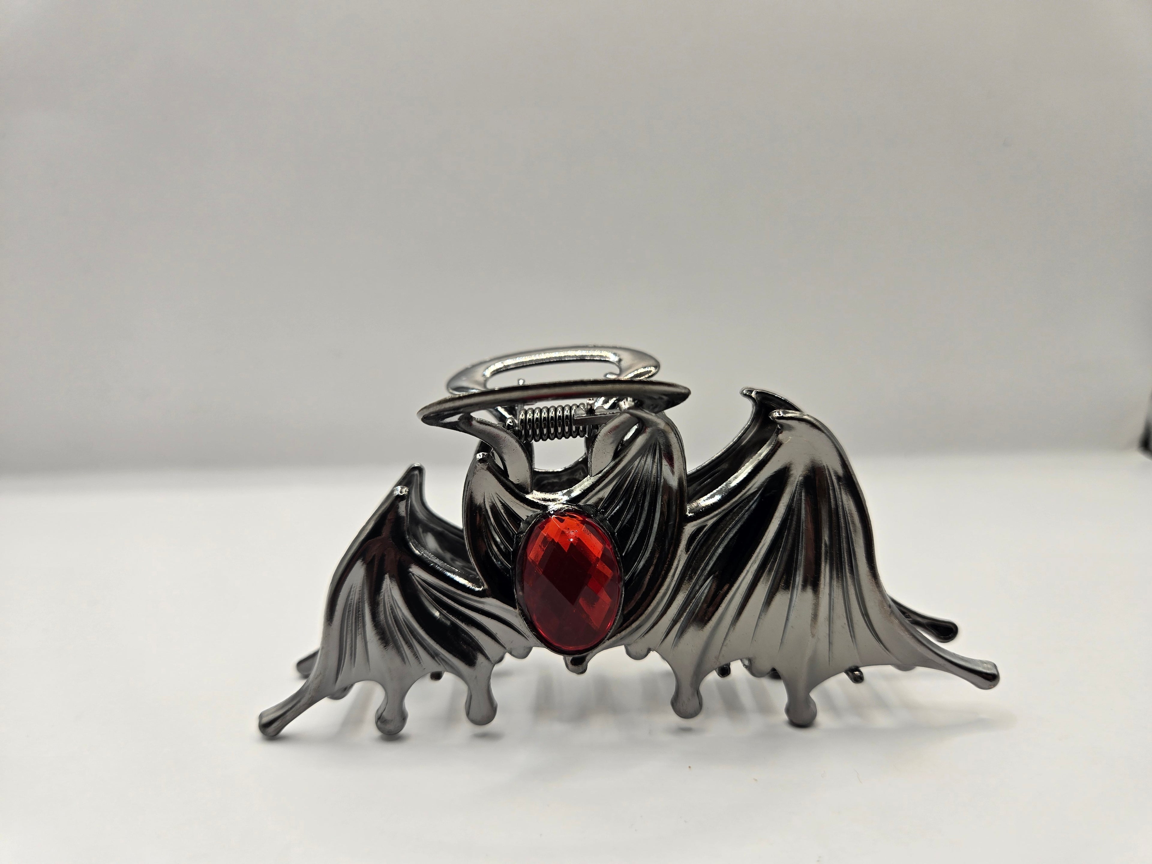 BAT WING RED BLING HAIR GRIP