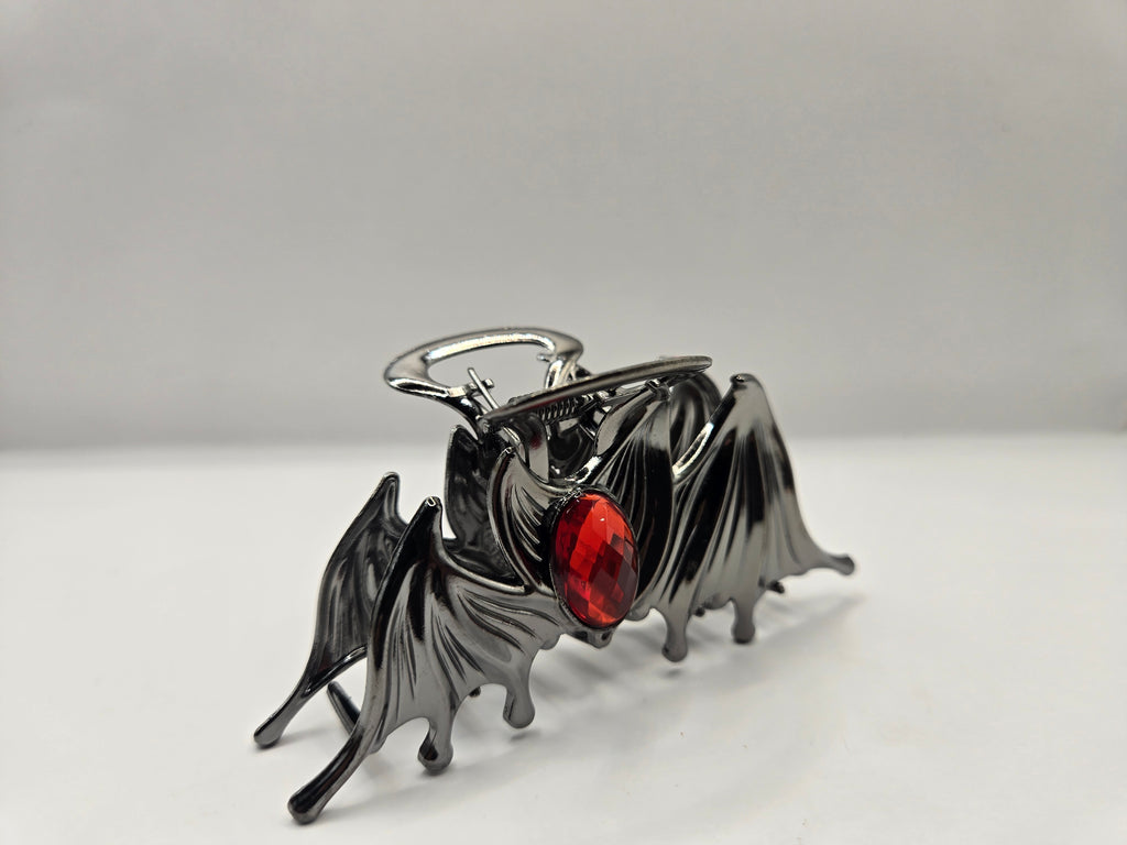 BAT WING RED BLING HAIR GRIP