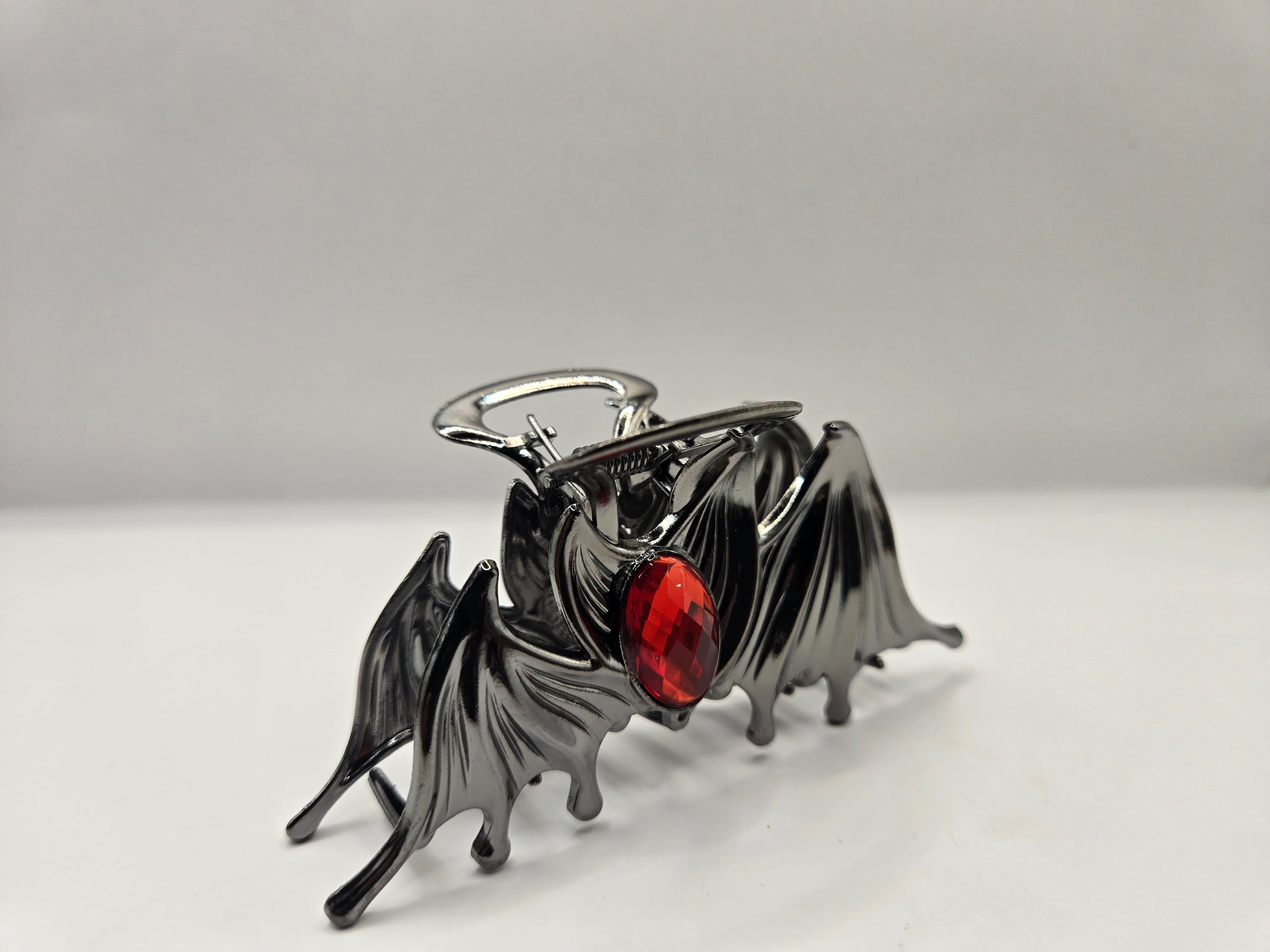 BAT WING RED BLING HAIR GRIP