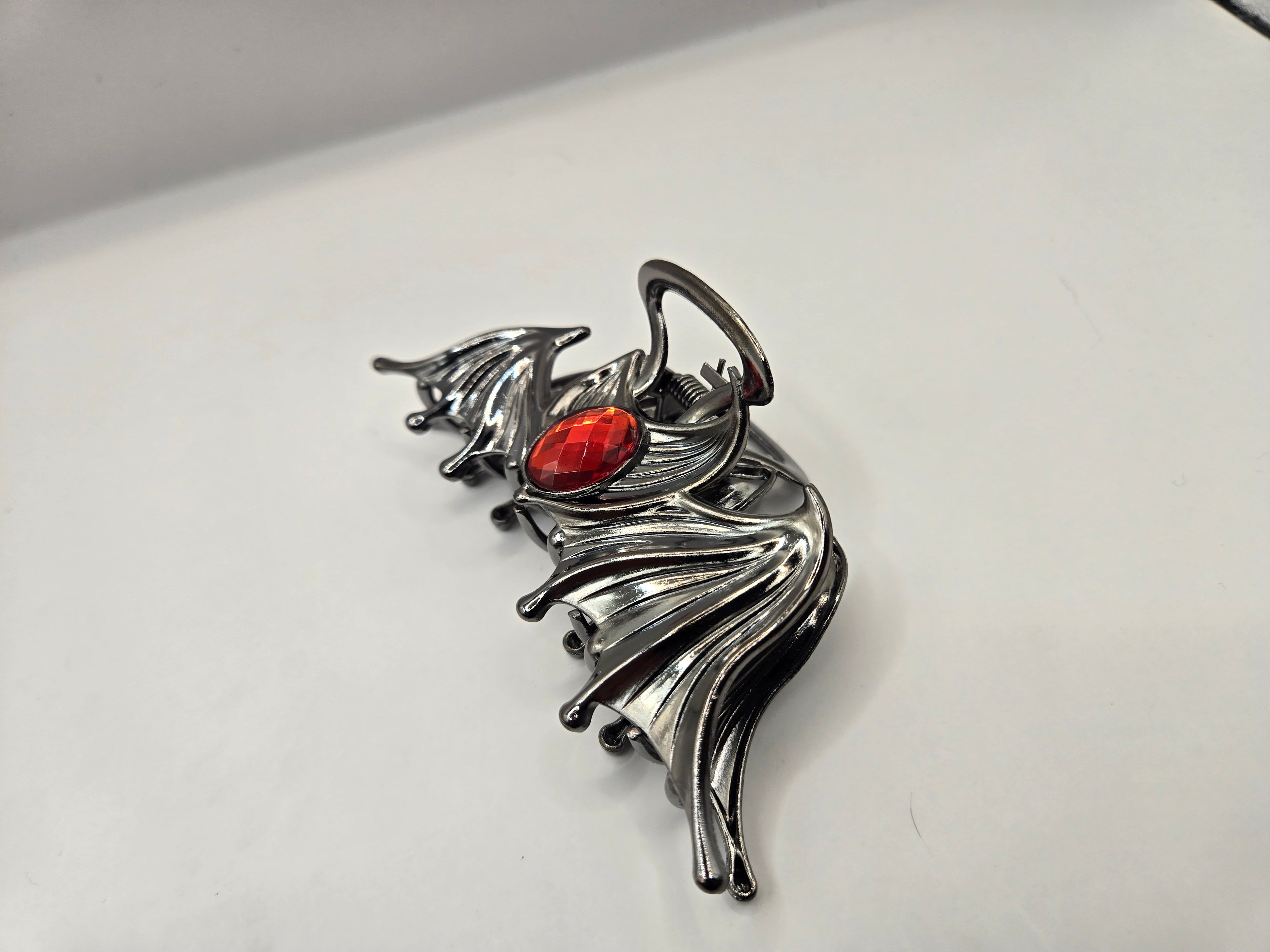 BAT WING RED BLING HAIR GRIP
