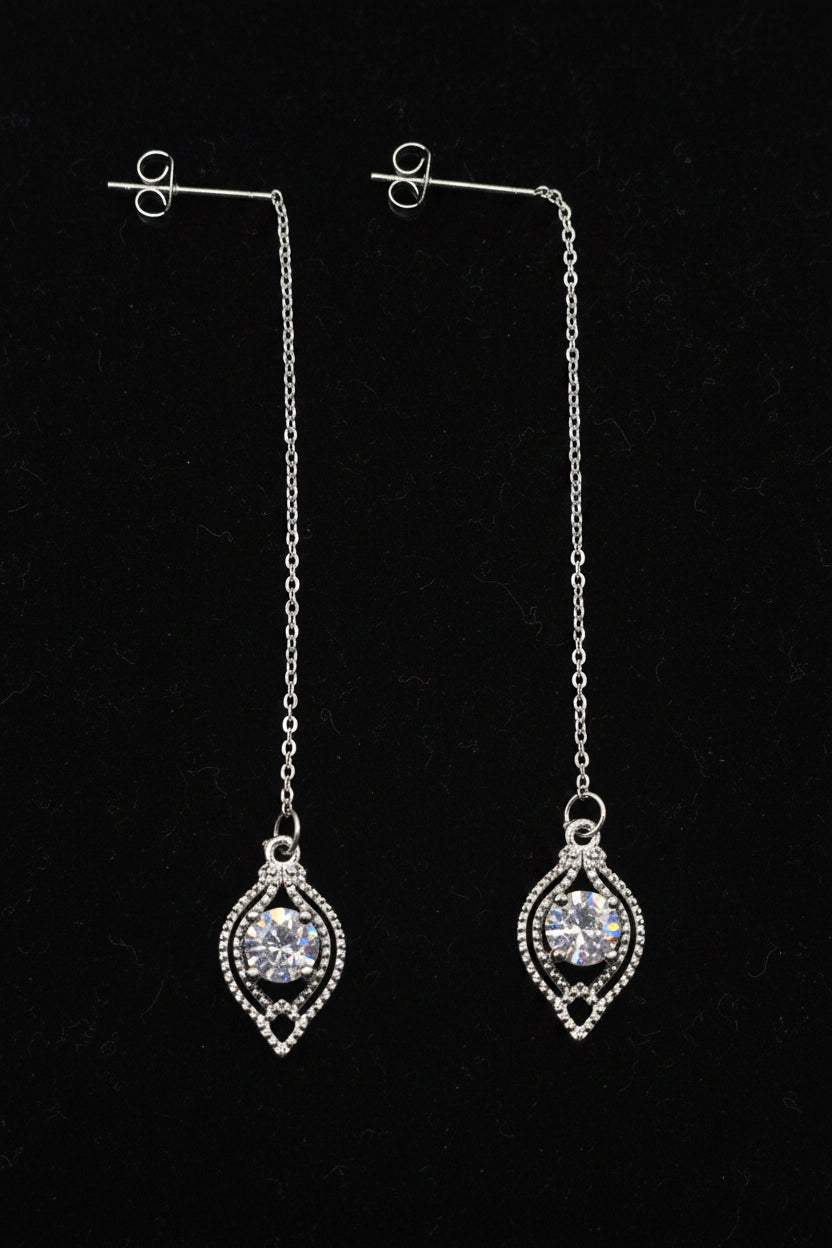 TEARDROP LONG DANGLE EARRINGS