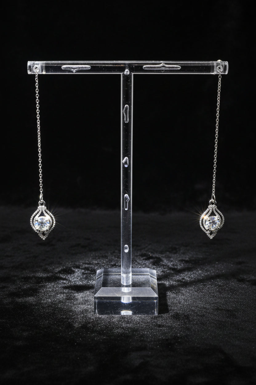 TEARDROP LONG DANGLE EARRINGS