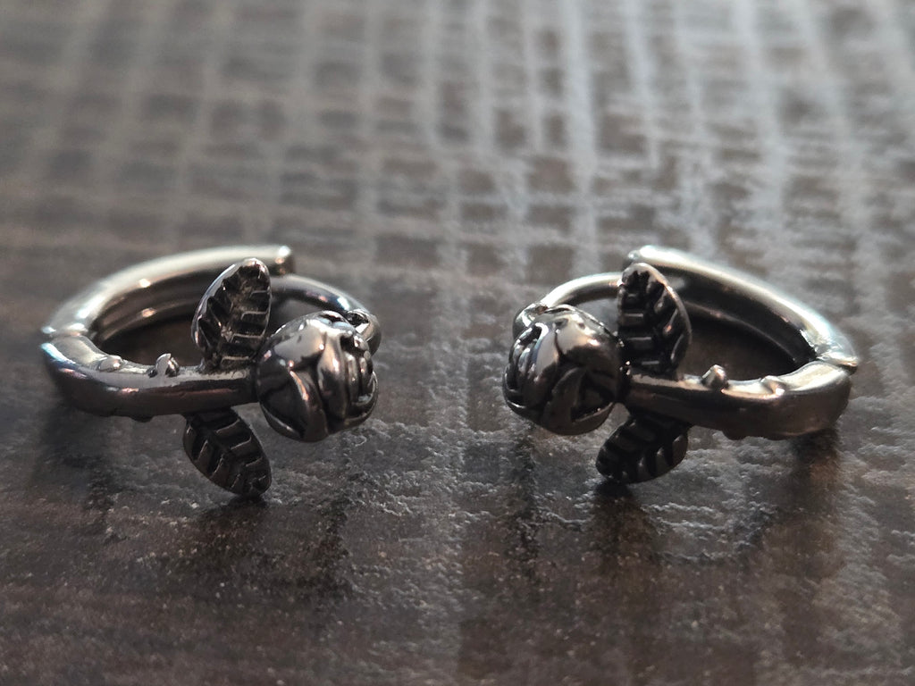 ROSE HOOP EARRINGS 1PC