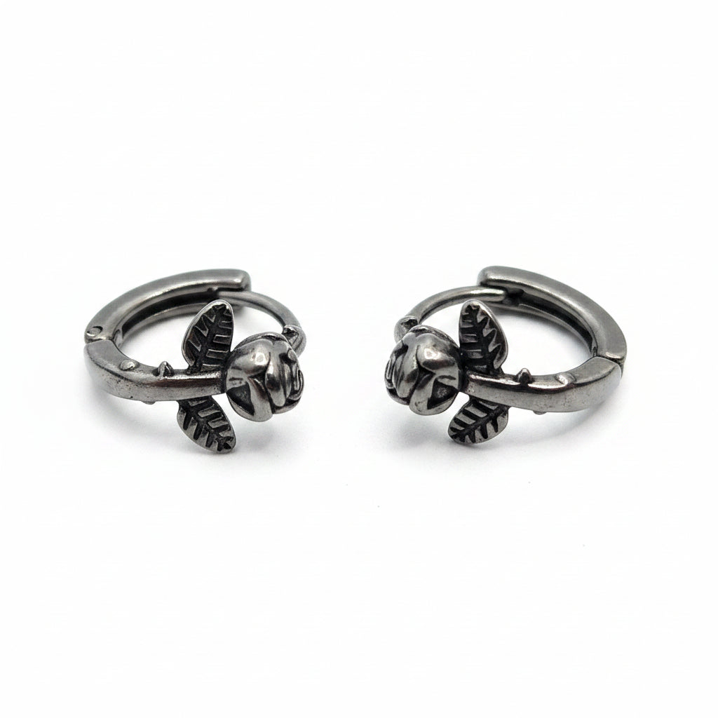 ROSE HOOP EARRINGS 1PC