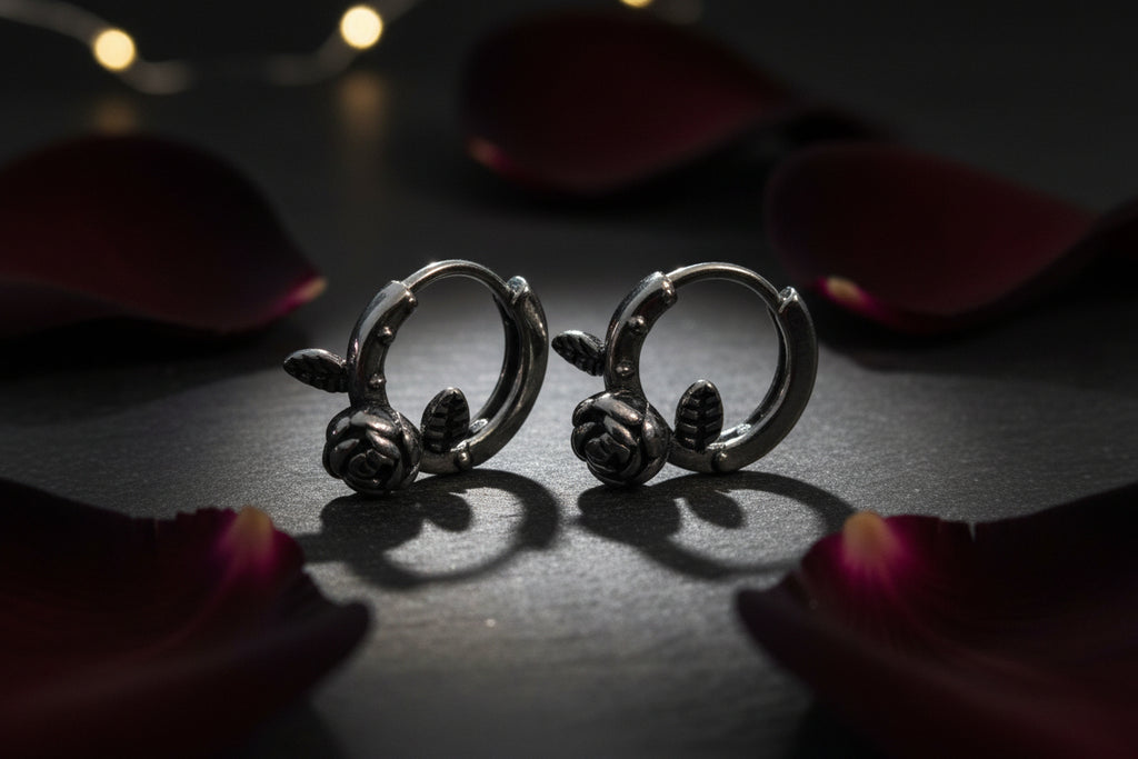 ROSE HOOP EARRINGS 1PC