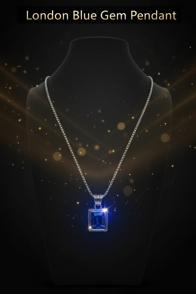 LONDON BLUE GEM PENDANT