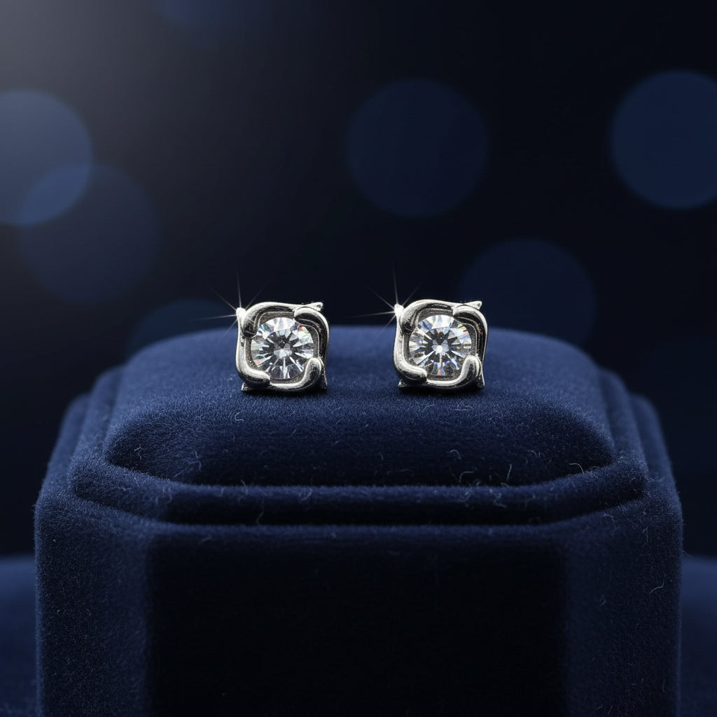 PINWHEEL GEM STUD EARRINGS