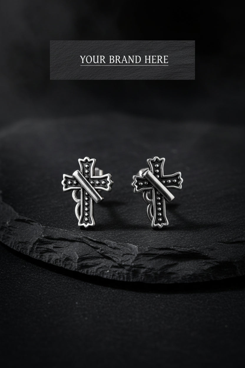 CROSS STUD EARRINGS