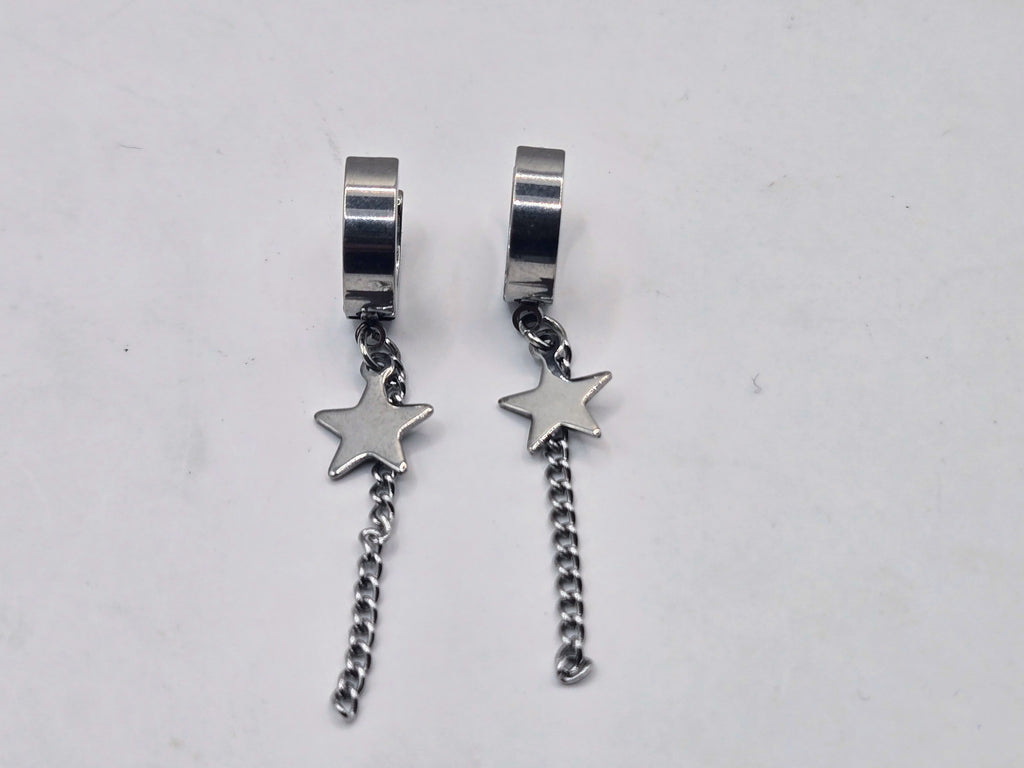 STAR TASSEL HUGGIE EARRINGS