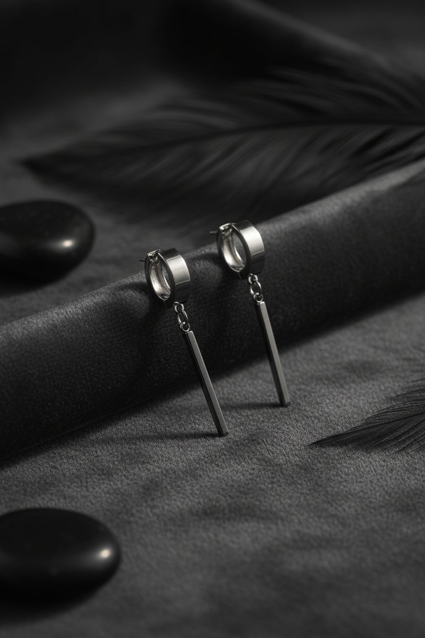 BAR HUGGIE EARRINGS