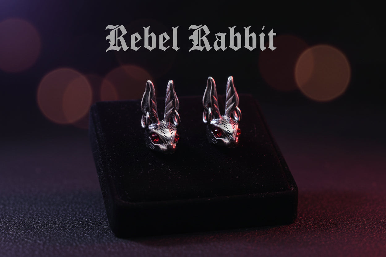 REBEL RABBIT STUD EARRINGS