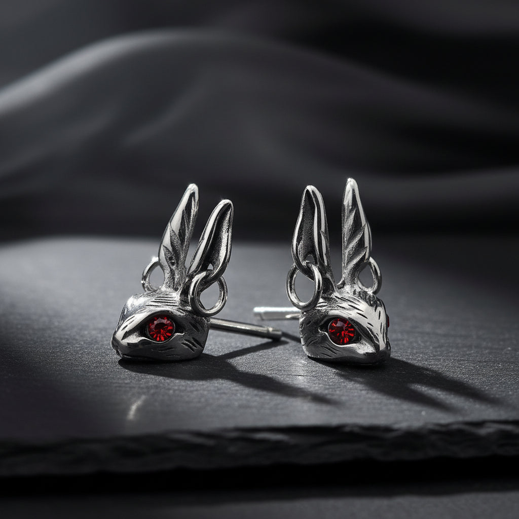 REBEL RABBIT STUD EARRINGS