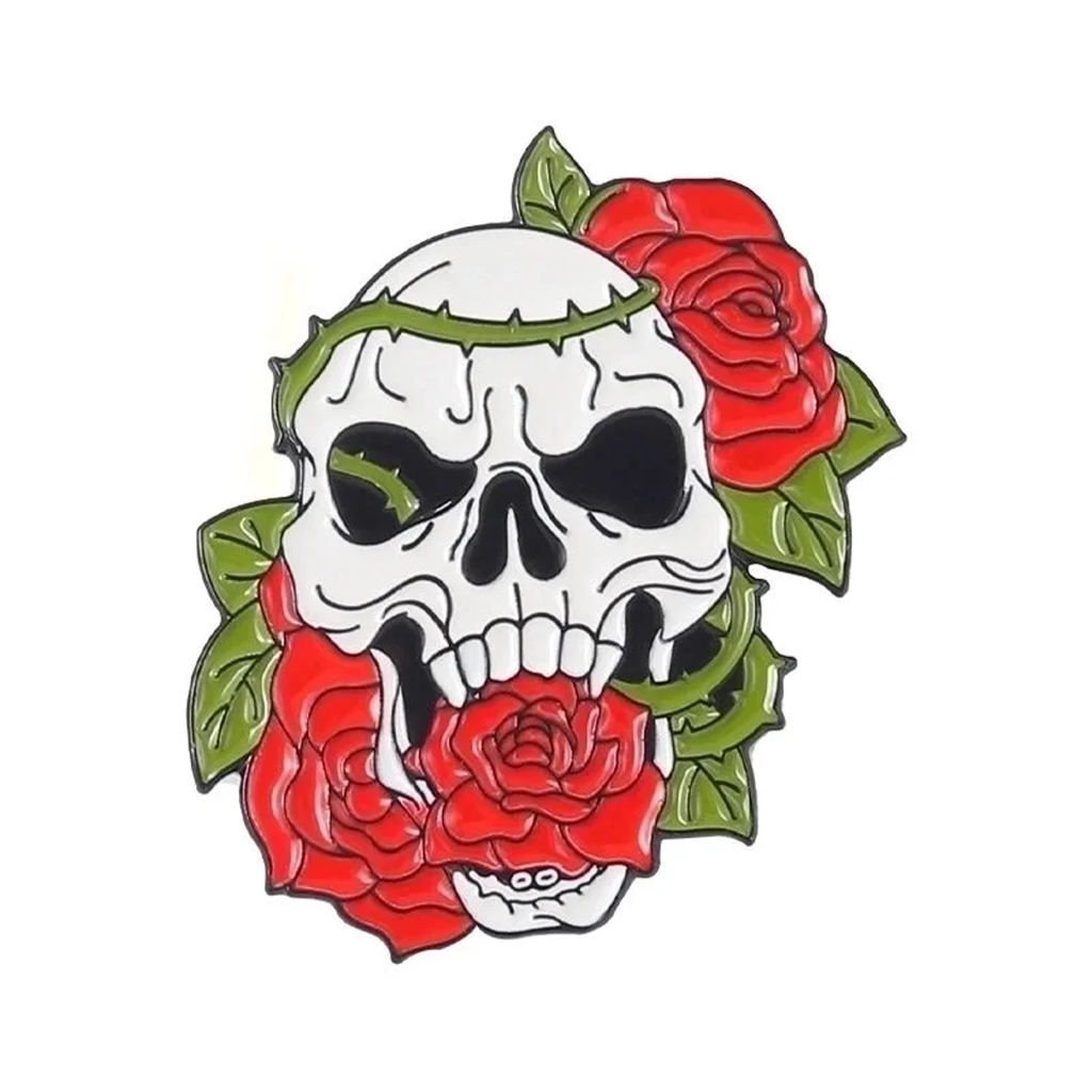 BONES AND ROSES PIN