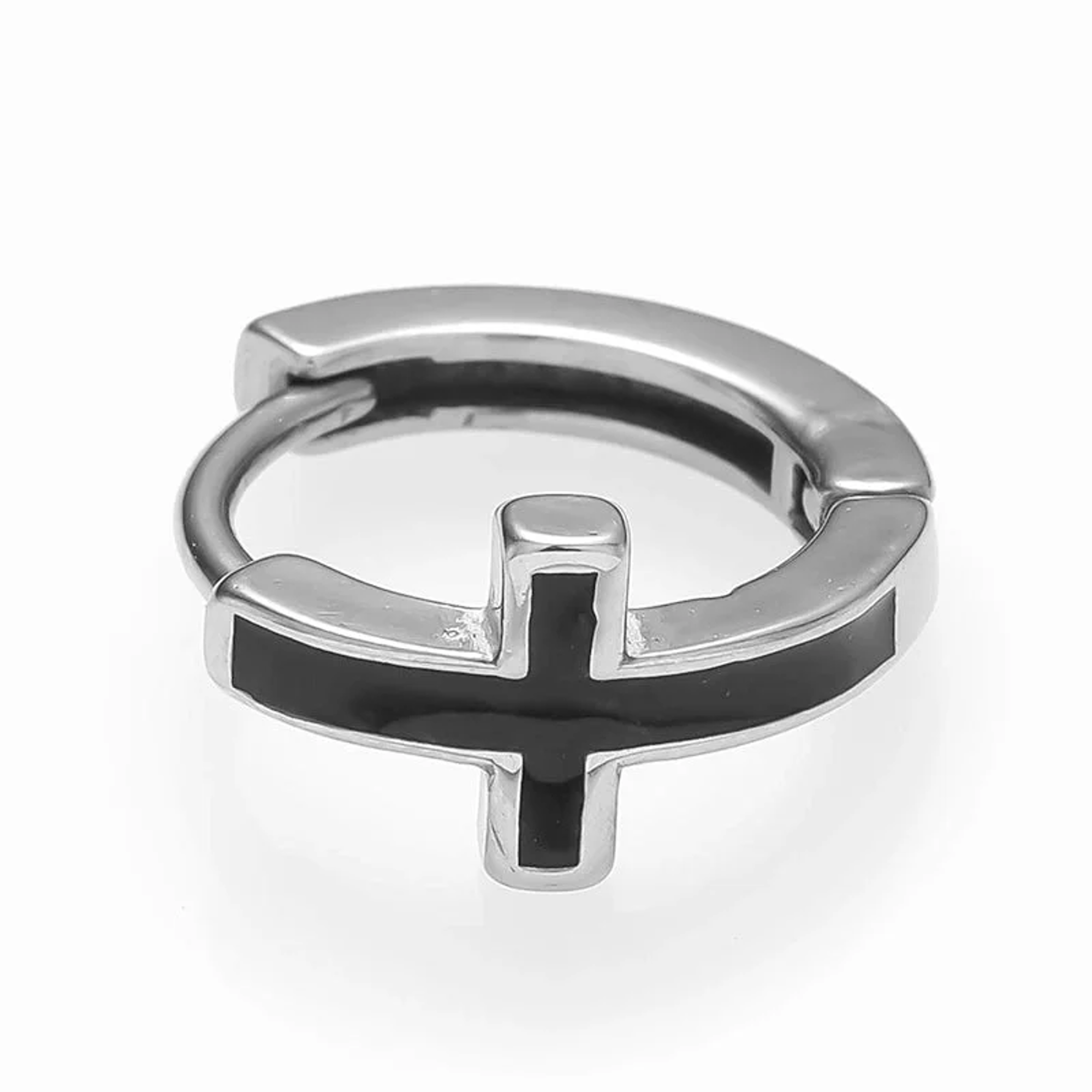 CROSS HOOP EARRINGS