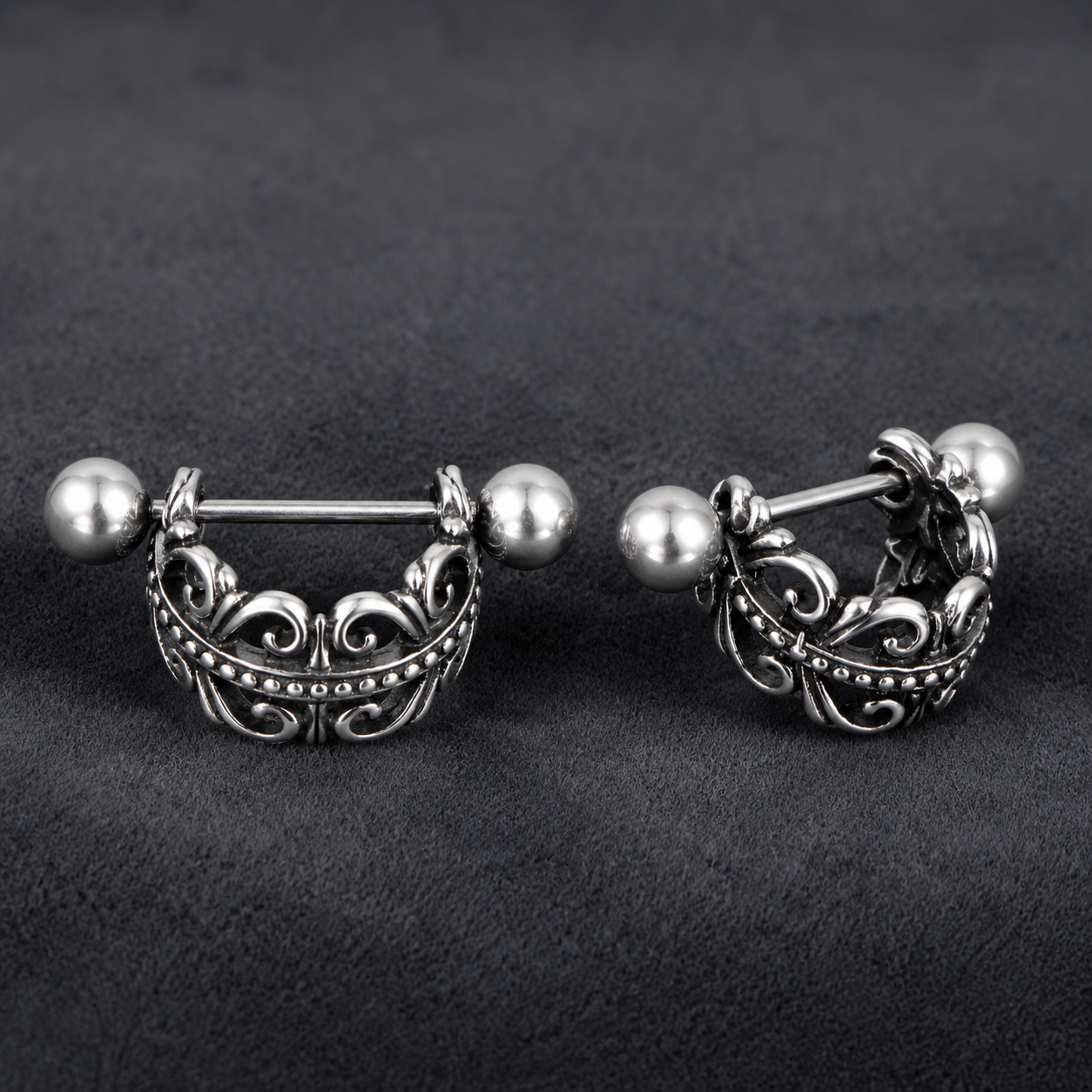 FILIGREE BARBELL EARRING