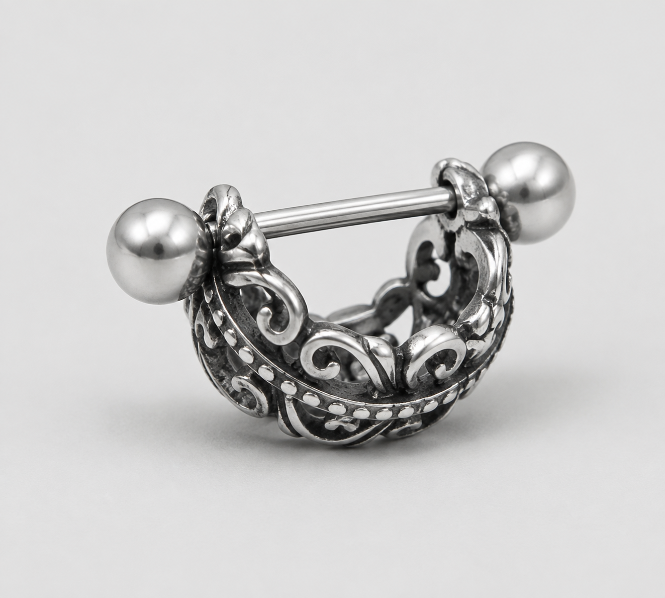 FILIGREE BARBELL EARRING