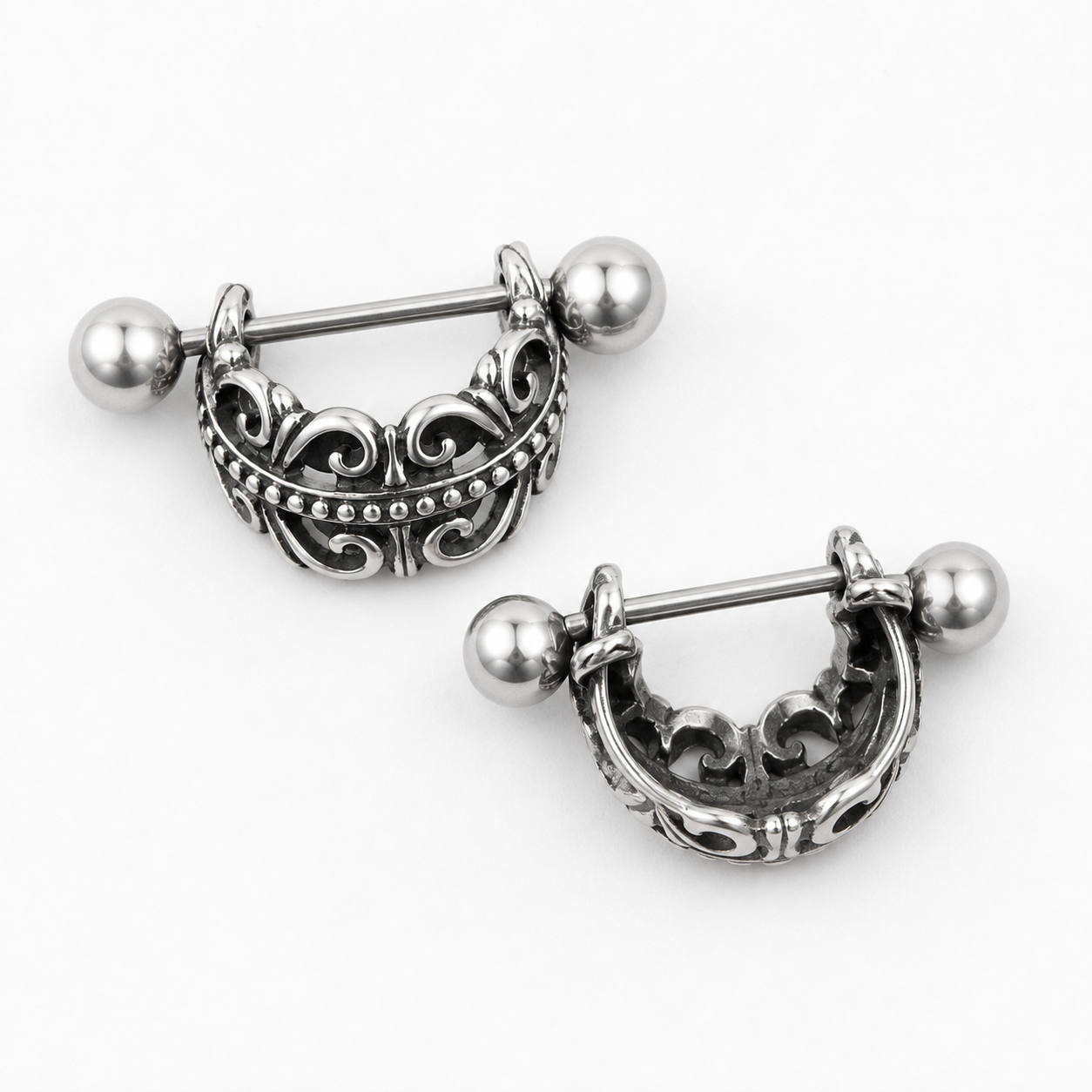 FILIGREE BARBELL EARRING