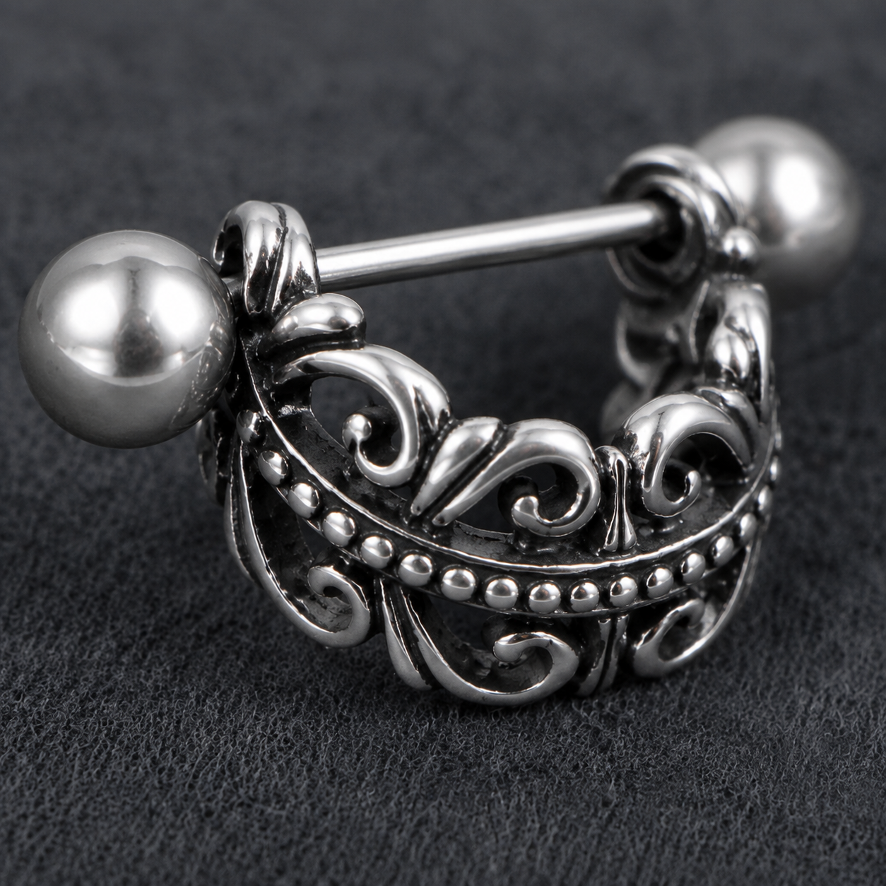 FILIGREE BARBELL EARRING