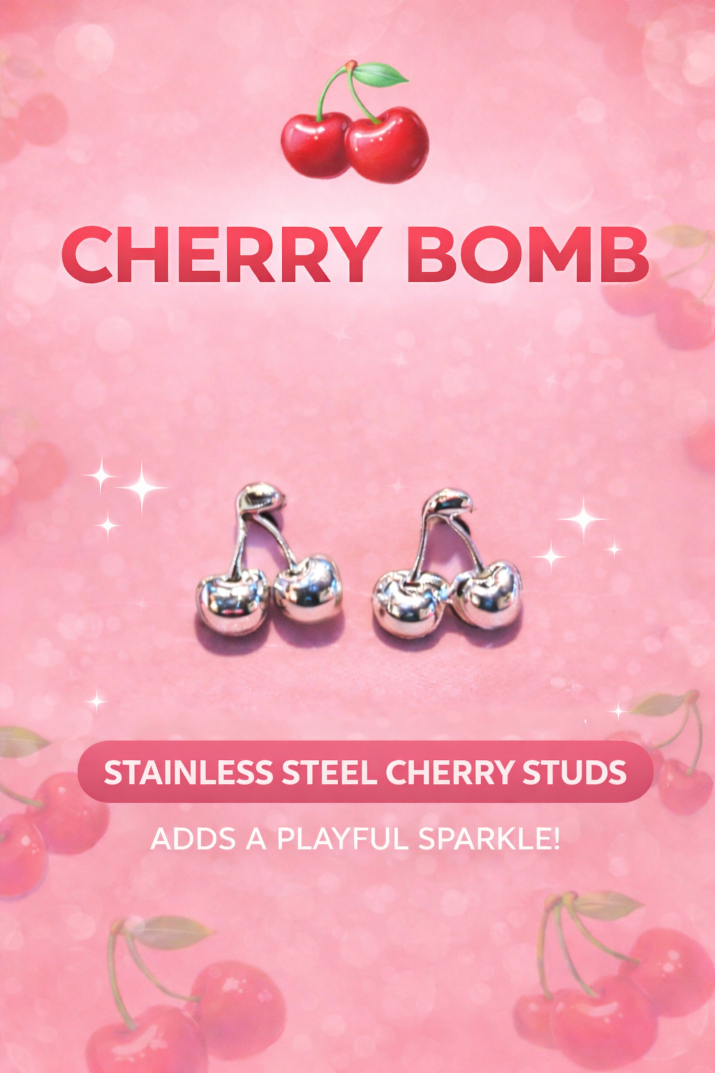 CHERRY BOMB STUDS EARRINGS