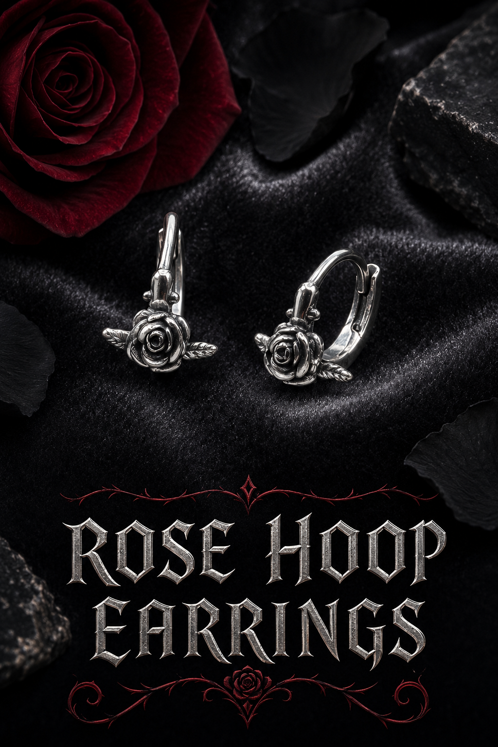 ROSE HOOP EARRINGS