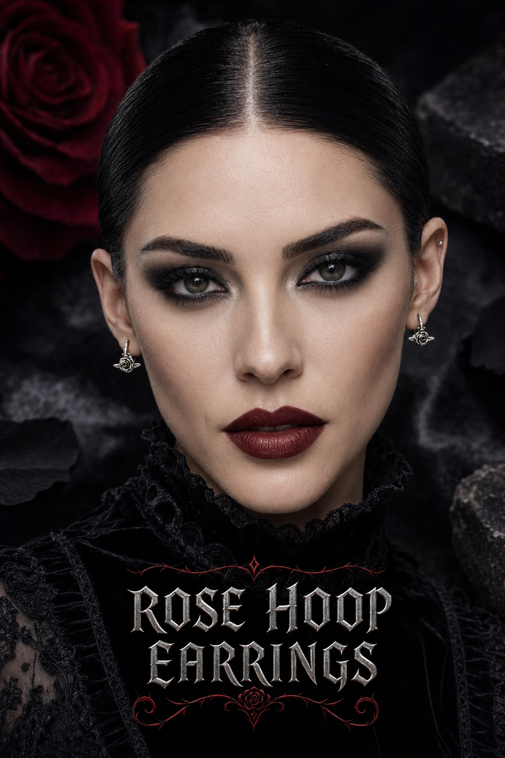ROSE HOOP EARRINGS