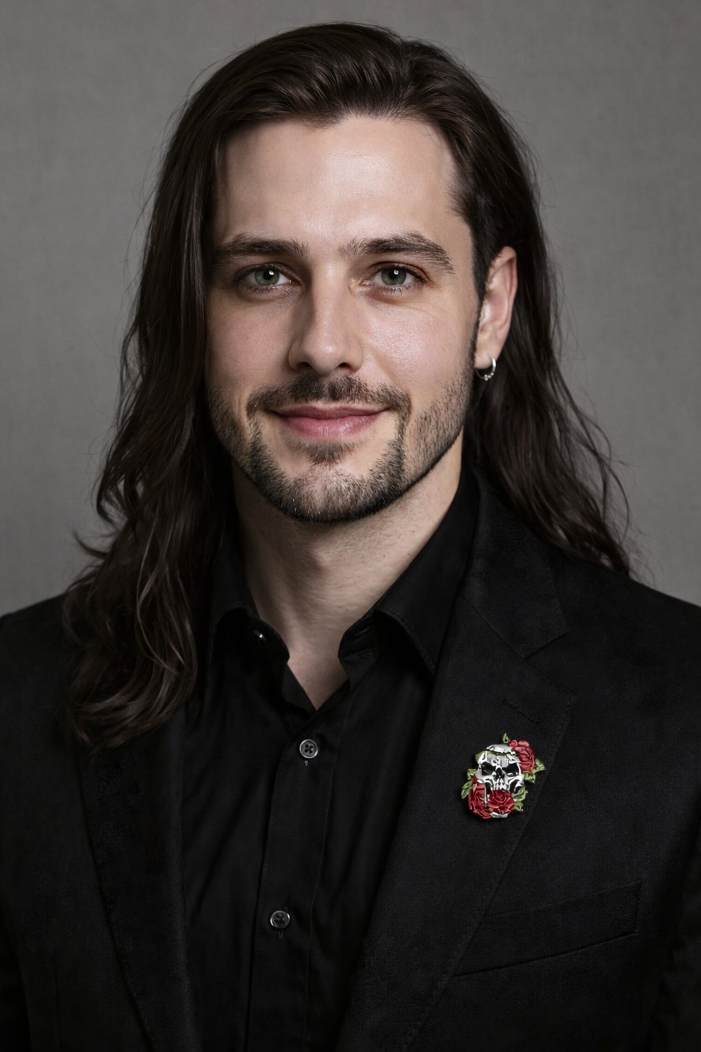 BONES AND ROSES PIN