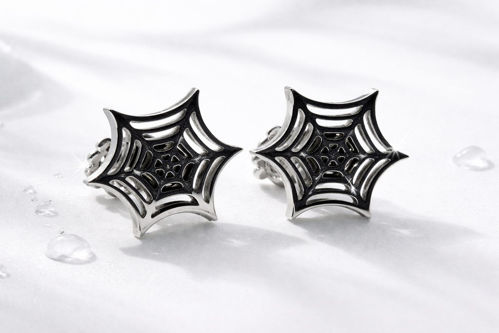 SPIDER WEB STUD EARRINGS
